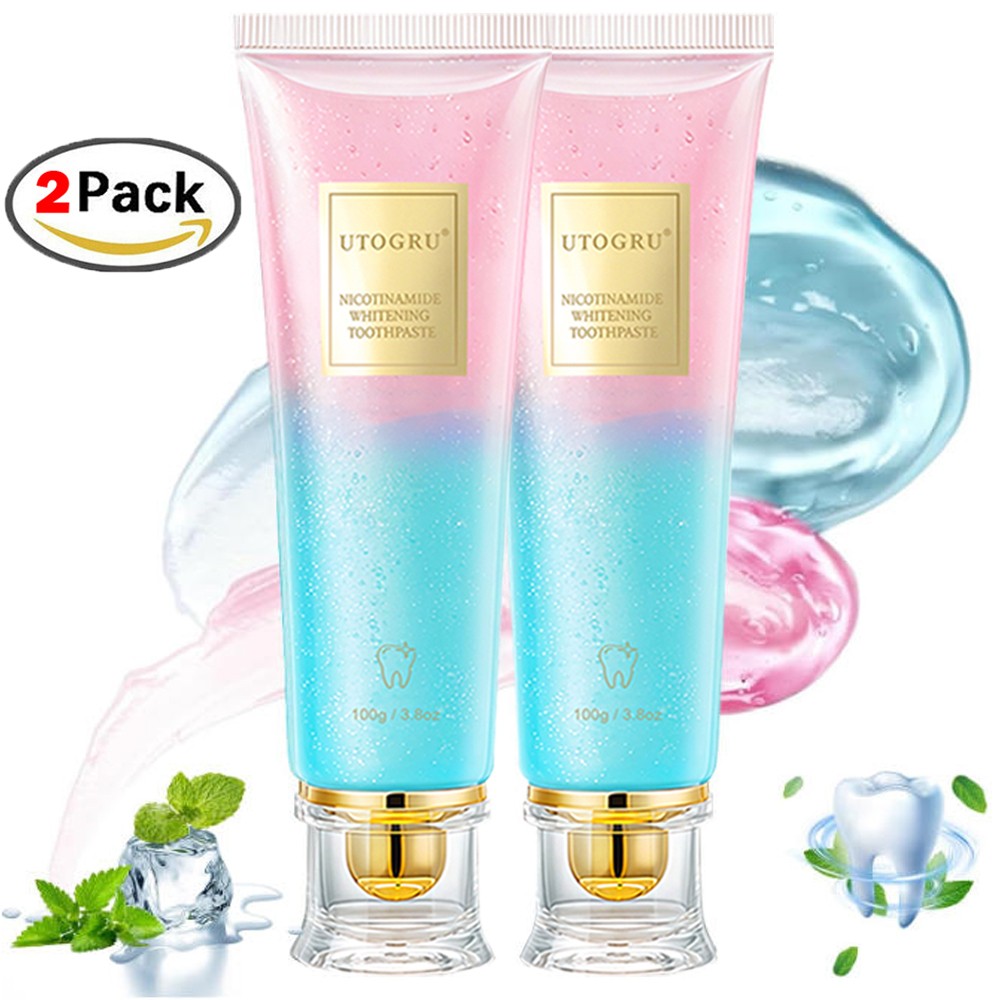 2Pcs 100g Niacinamide Intensive Whitening Toothpaste Fresh Breath Teeth Cleaning