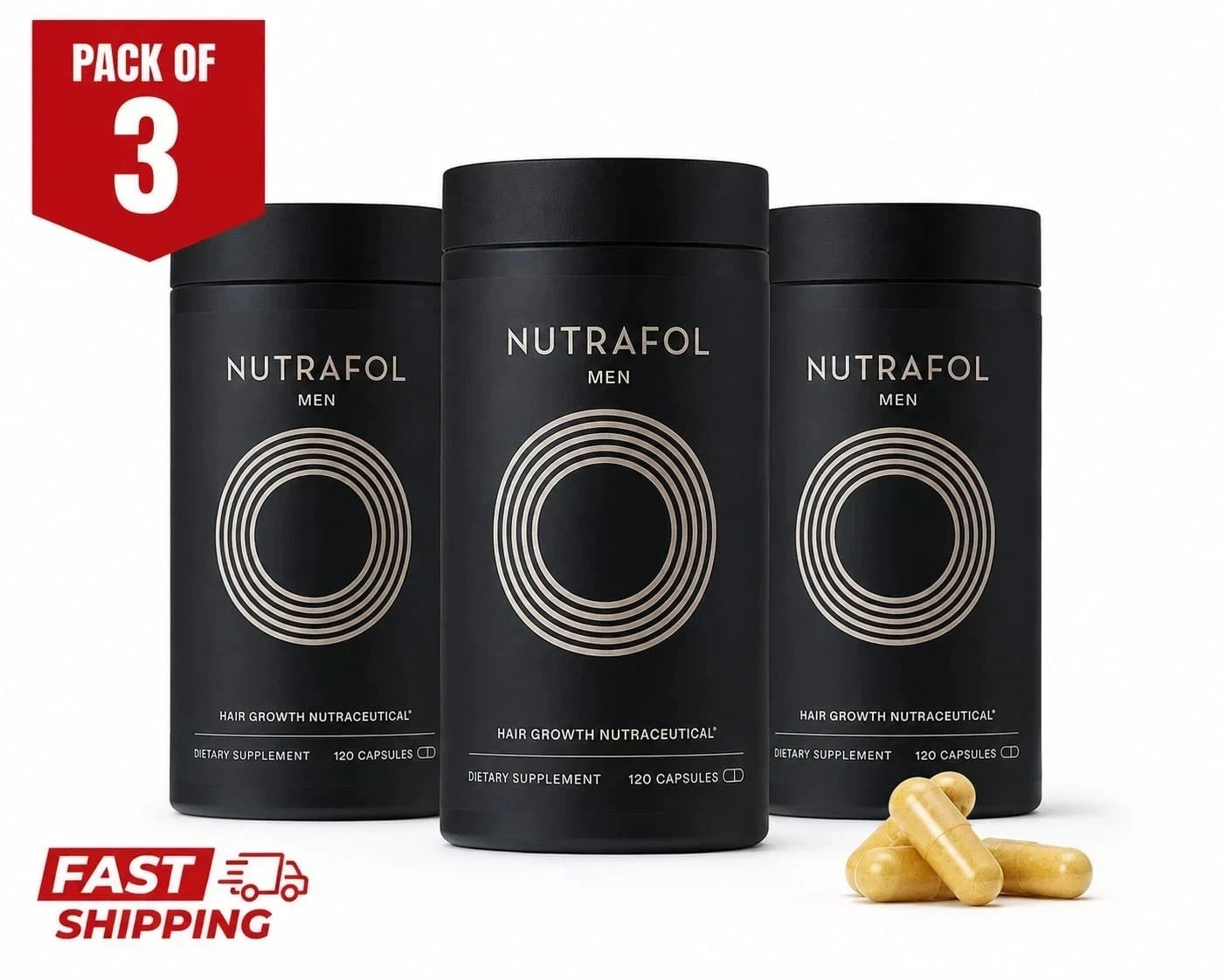 Pack Of 3 Men's Hair Growth Total 360 Capsules Exp 2027 Ship From USA
