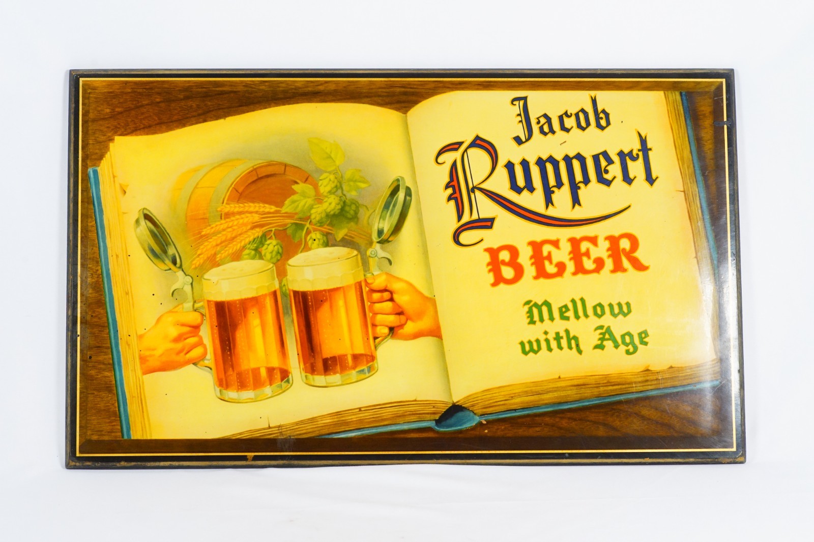 Antique Jacob Ruppert Beer Sign Advertising Wood Mellow With Age Breweriana