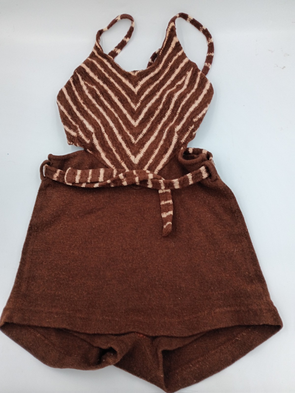 Antique/VINTAGE 1920\'s 30\'s Women’s RUSTY🤎 Brown SUNSUIT  DOES NOT STRETCH