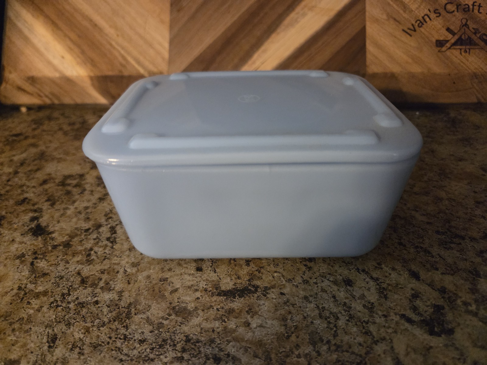 Vintage Mckee Blue Square Dish With Lid Vintage Mckee Blue Square Dish With Lid