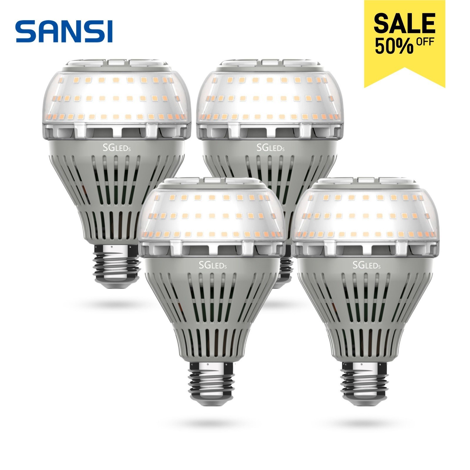 4pcs LED Light Bulb 250W Equiv. A21 27W 3500lm 5000K Daylight Energy Efficient