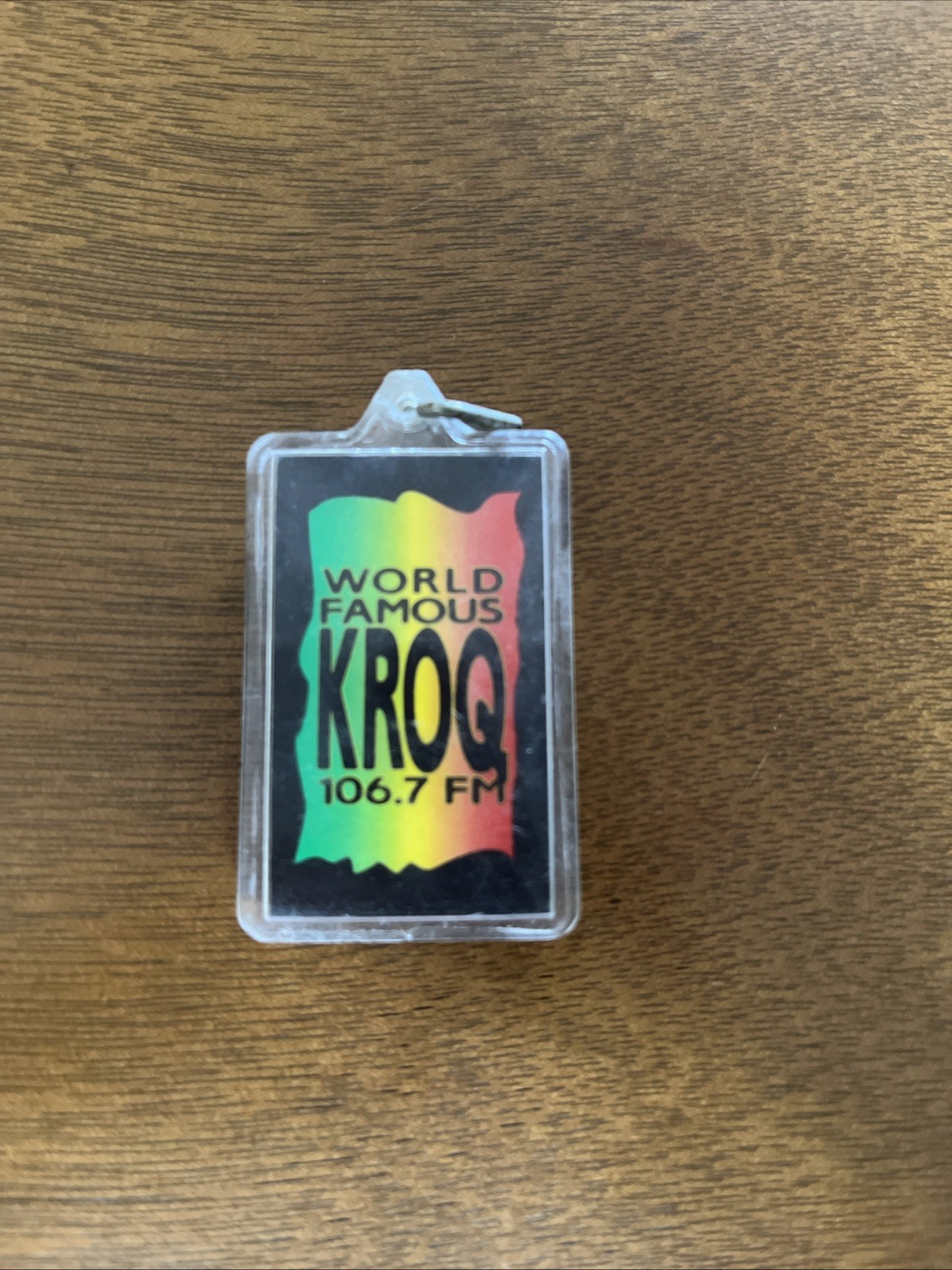 Vintage 1980\'s World Famous KROQ 106.7 RADIO Keychain/Key Ring Used