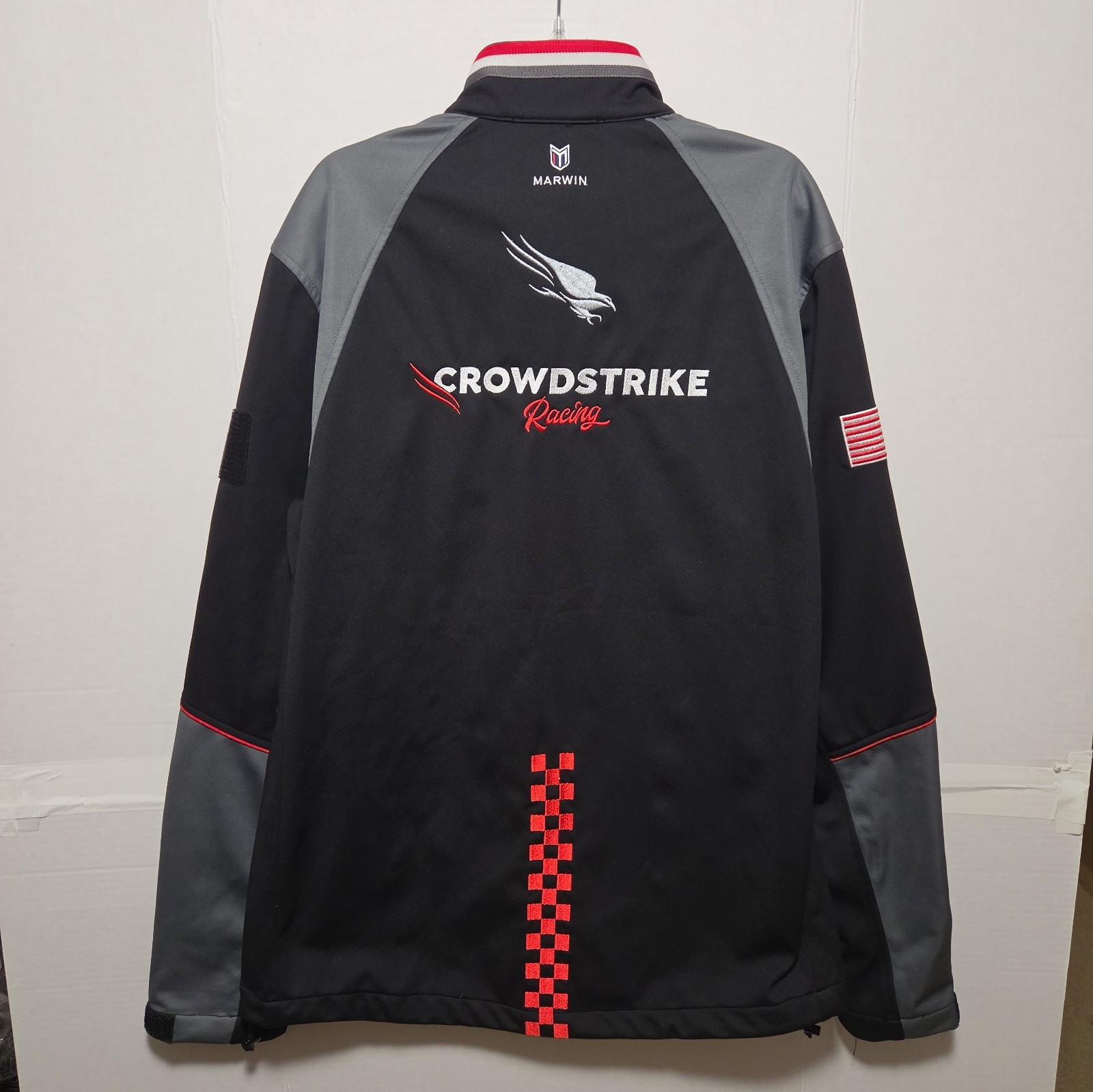 NWOT Marwin Sports AWS CROWDSTRIKE RACING Embroidered Double-Sided Jacket Sz L NWOT Marwin Sports AWS CROWDSTRIKE RACING Embroidered Double-Sided Jacket Sz L