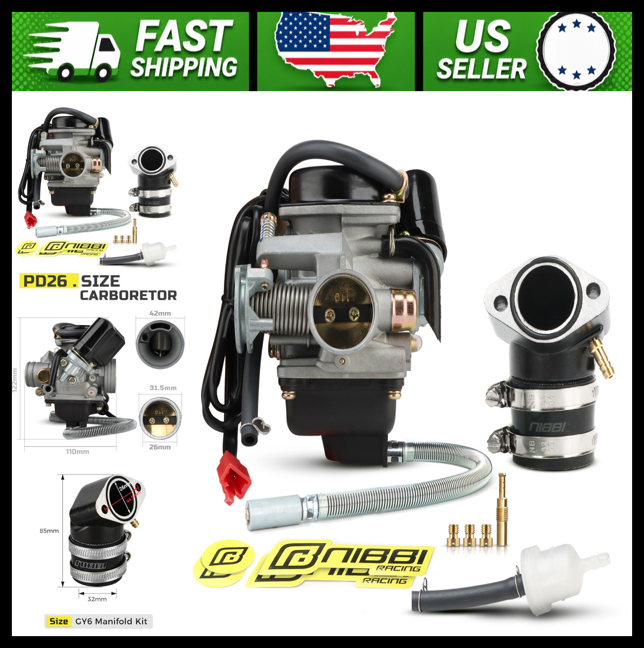 NIBBI Carburetor Kit for 150cc 200cc Engines NIBBI Carburetor Kit for 150cc 200cc Engines