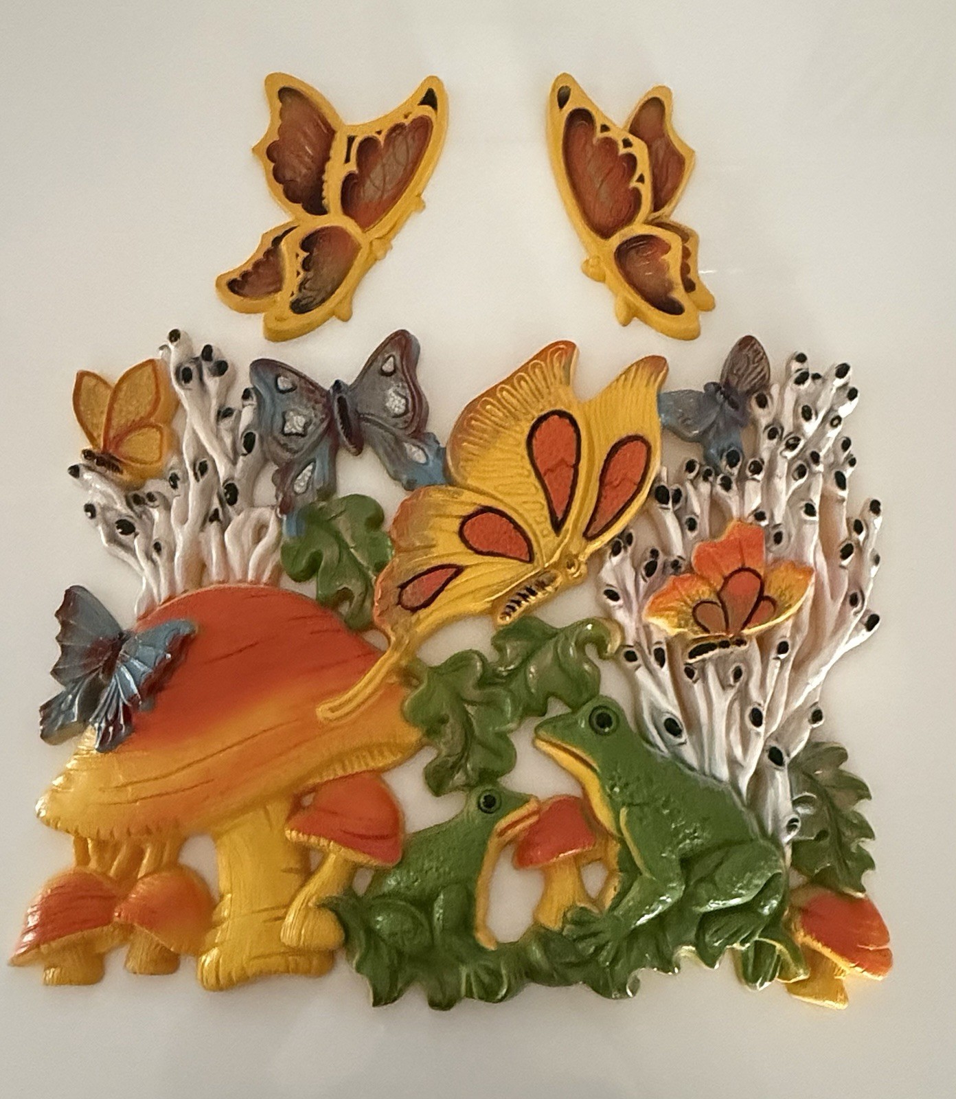 VTG Homco & Universal Statuary 3-D Wall Art Decor Mushroom Frog Butterfly 1973 VTG Homco & Universal Statuary 3-D Wall Art Decor Mushroom Frog Butterfly 1973