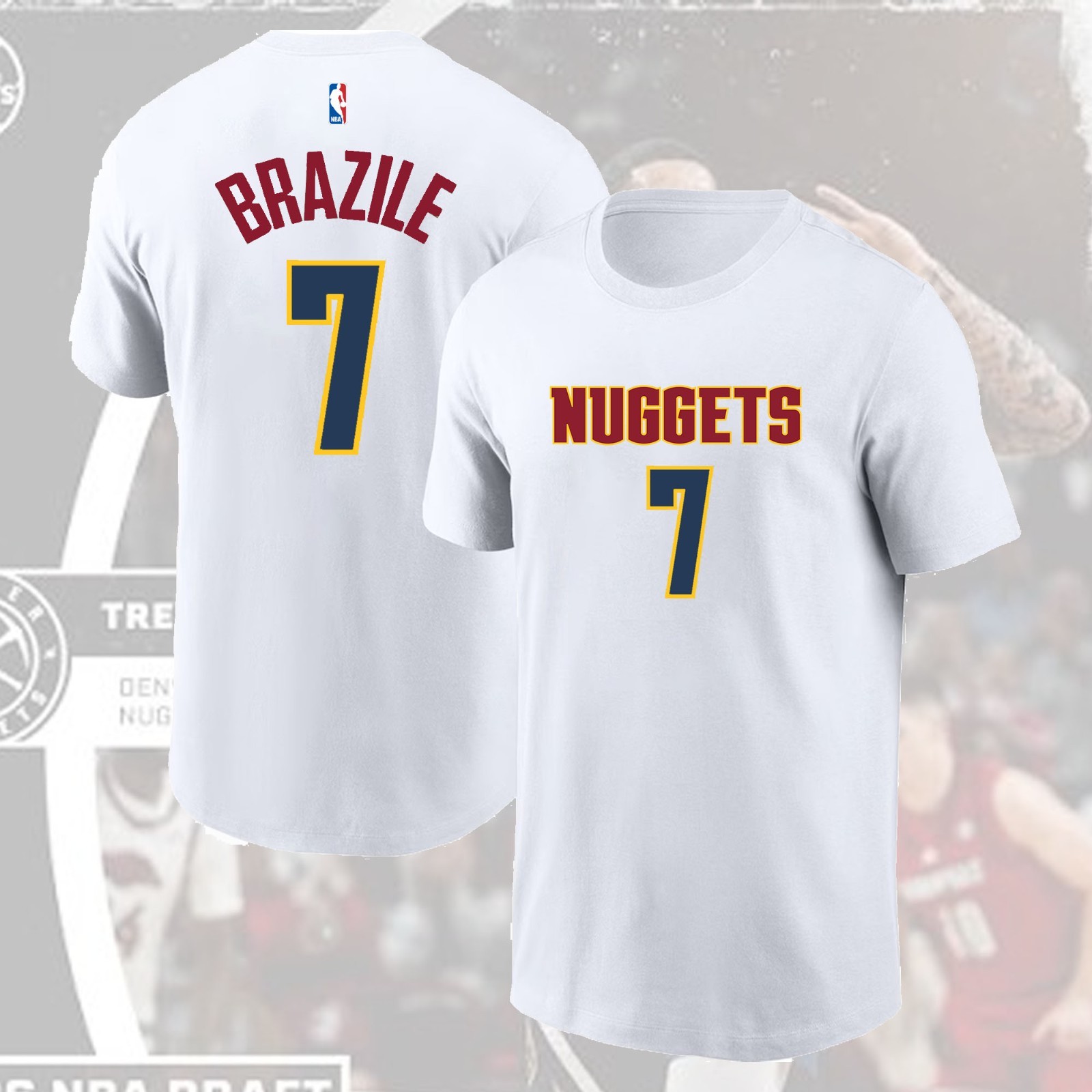 HOT NEW Trevon Brazile #7 Den.ver Nuggets 2026 Name & Number Fastship For Fans