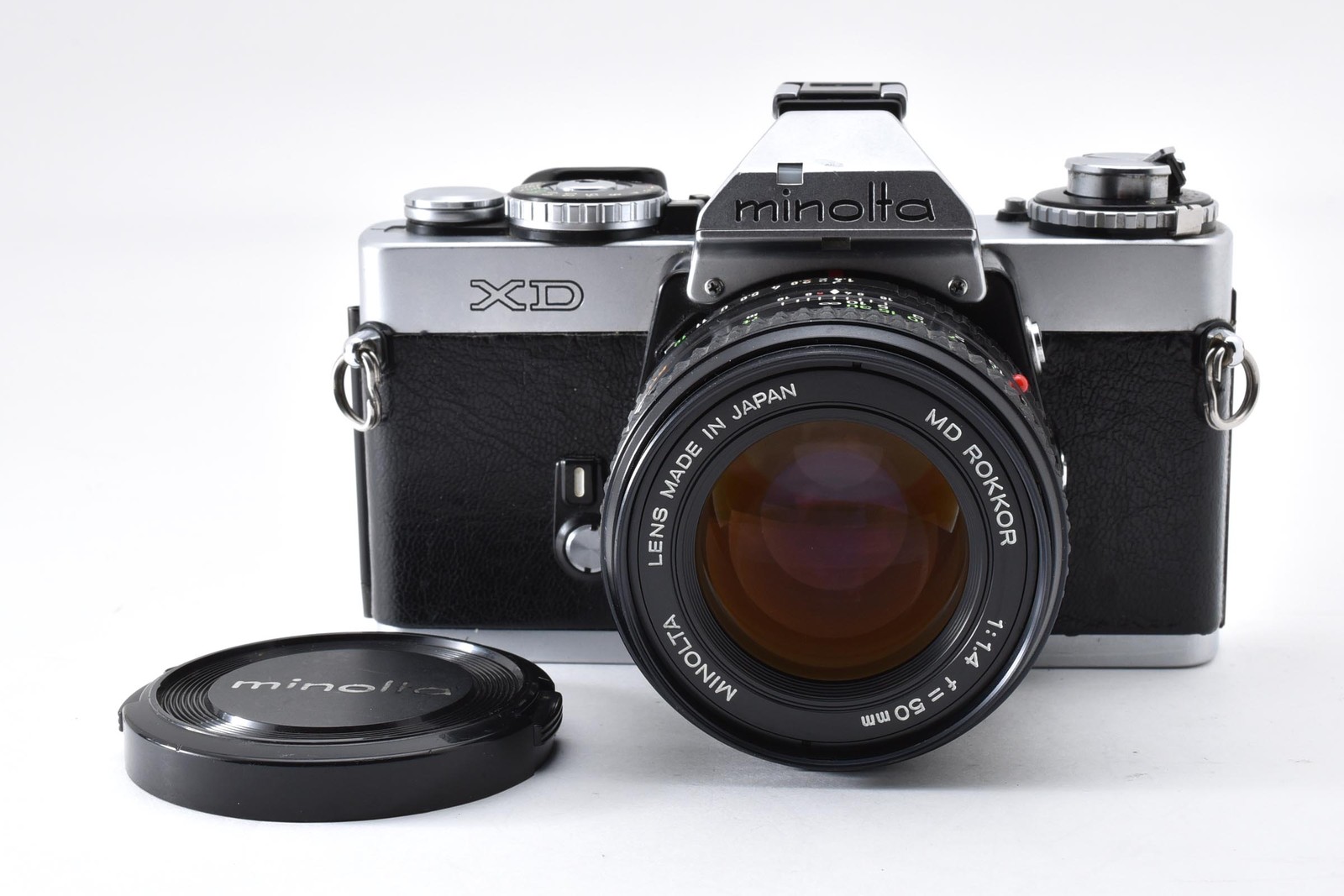 CLA'd Minolta XD 35mm SLR Film Camera Silver w/MD Rokkor 50mm f/1.4 [MINT] JAPAN