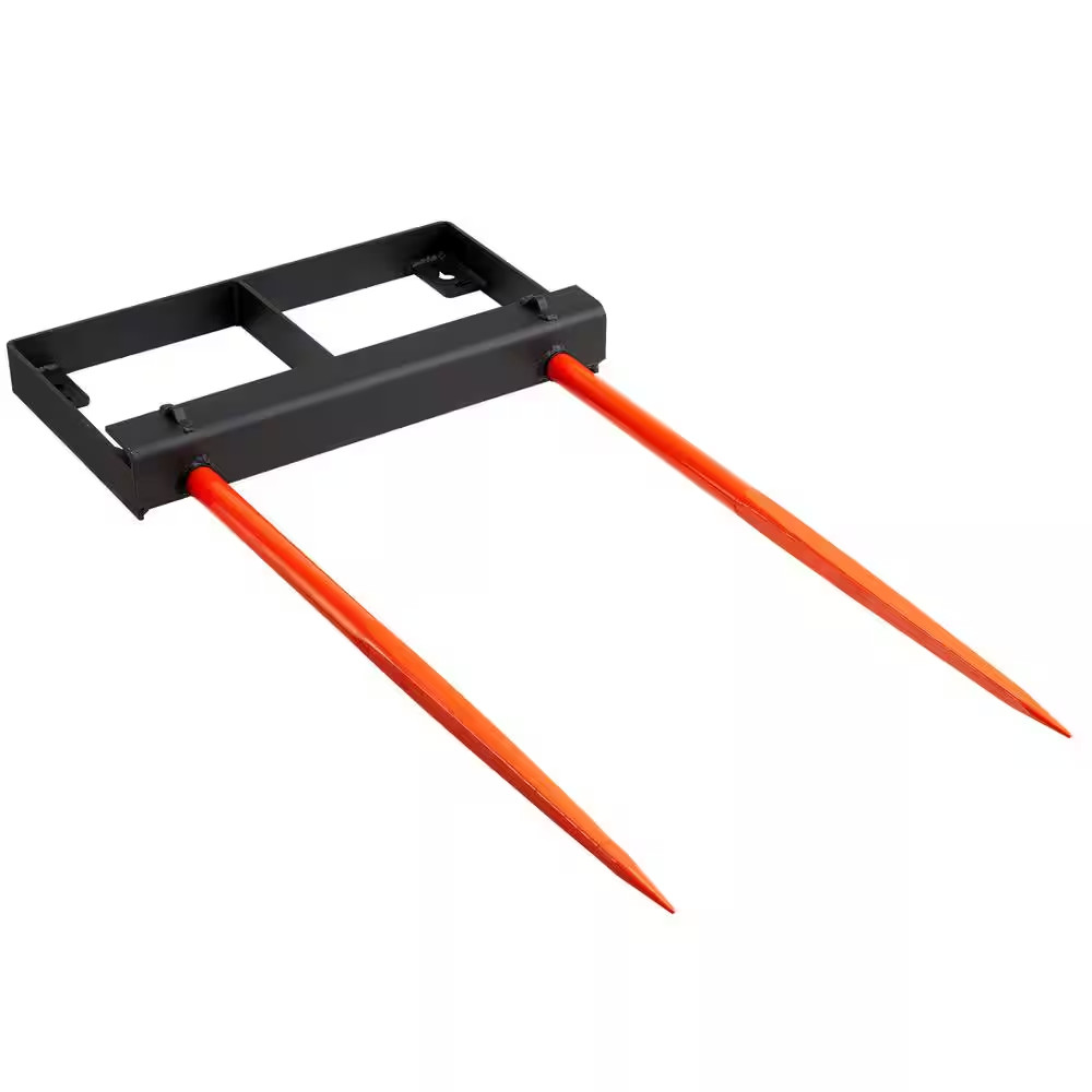 49 In. Hay Spear Bale Spears 3000 Lbs Loading Capacity Skid Steer Loader Tractor