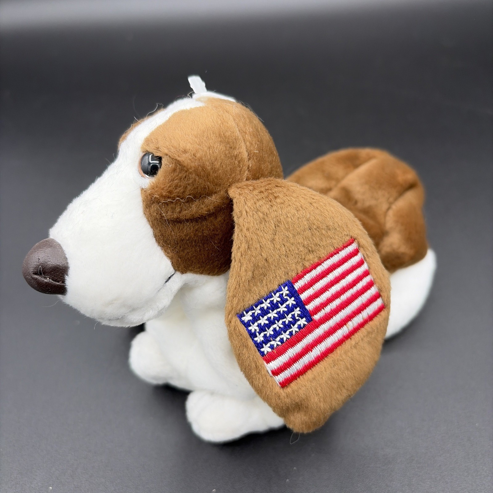 Applause Hush Puppies Basset Hound Dog 4“ Plush American Flag Stars Stripes Tags