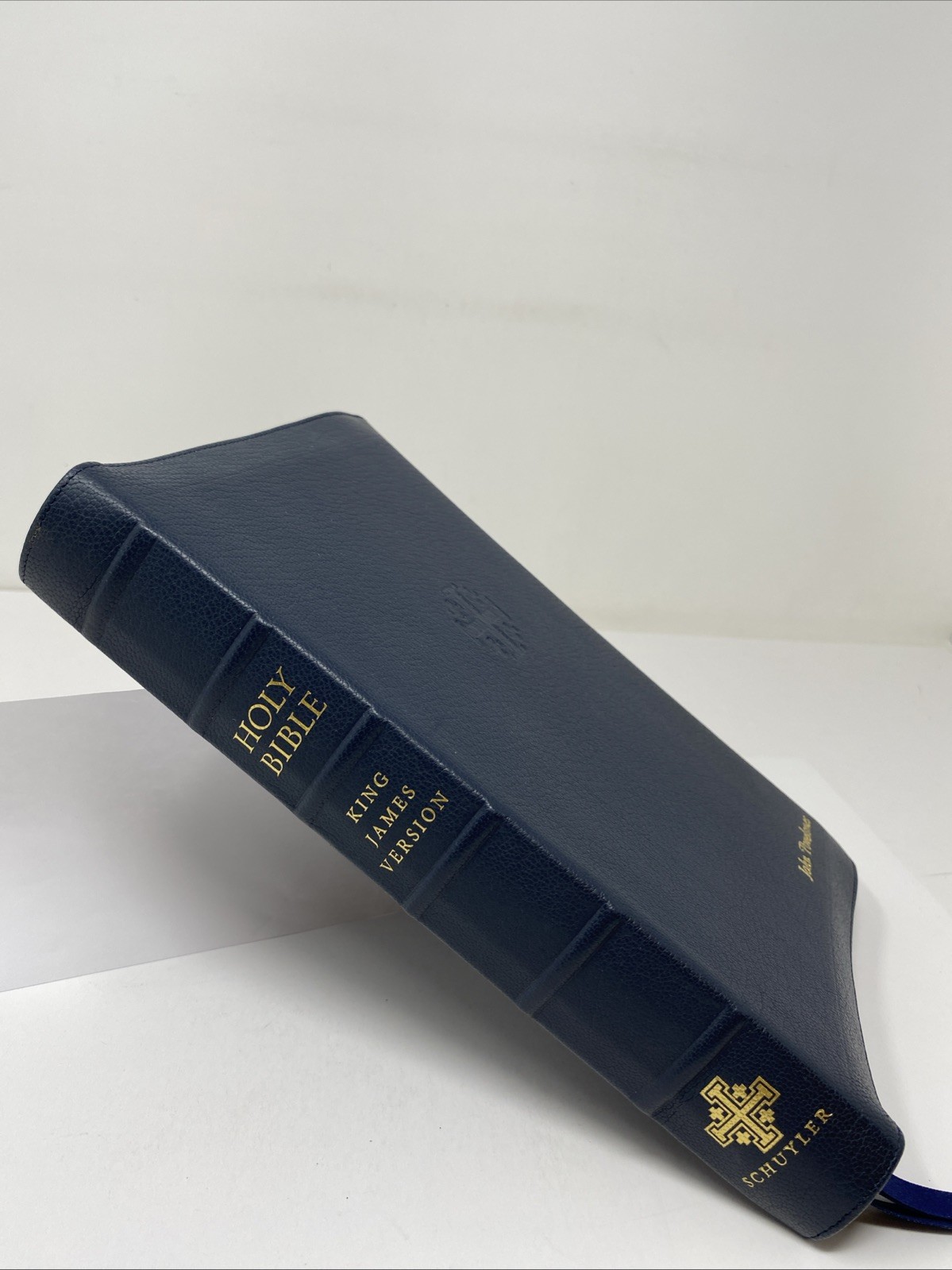 Schuyler Treveris KJV Holy Bible Imperial Blue Goatskin Red Letter 2019
