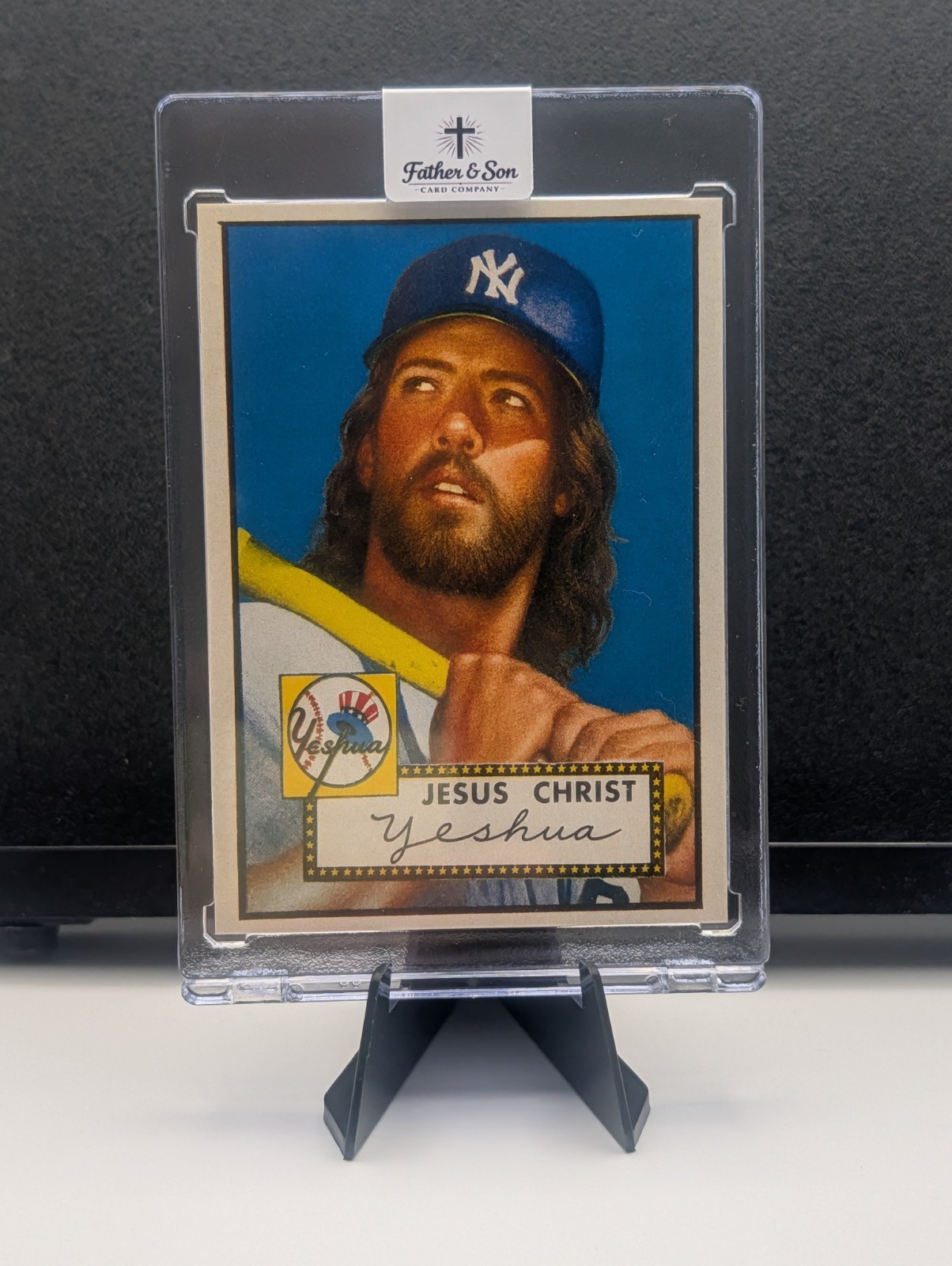 Jesus Christ Yeshua 1952 Vintage Mantle Baseball Style Custom Art Christian Card