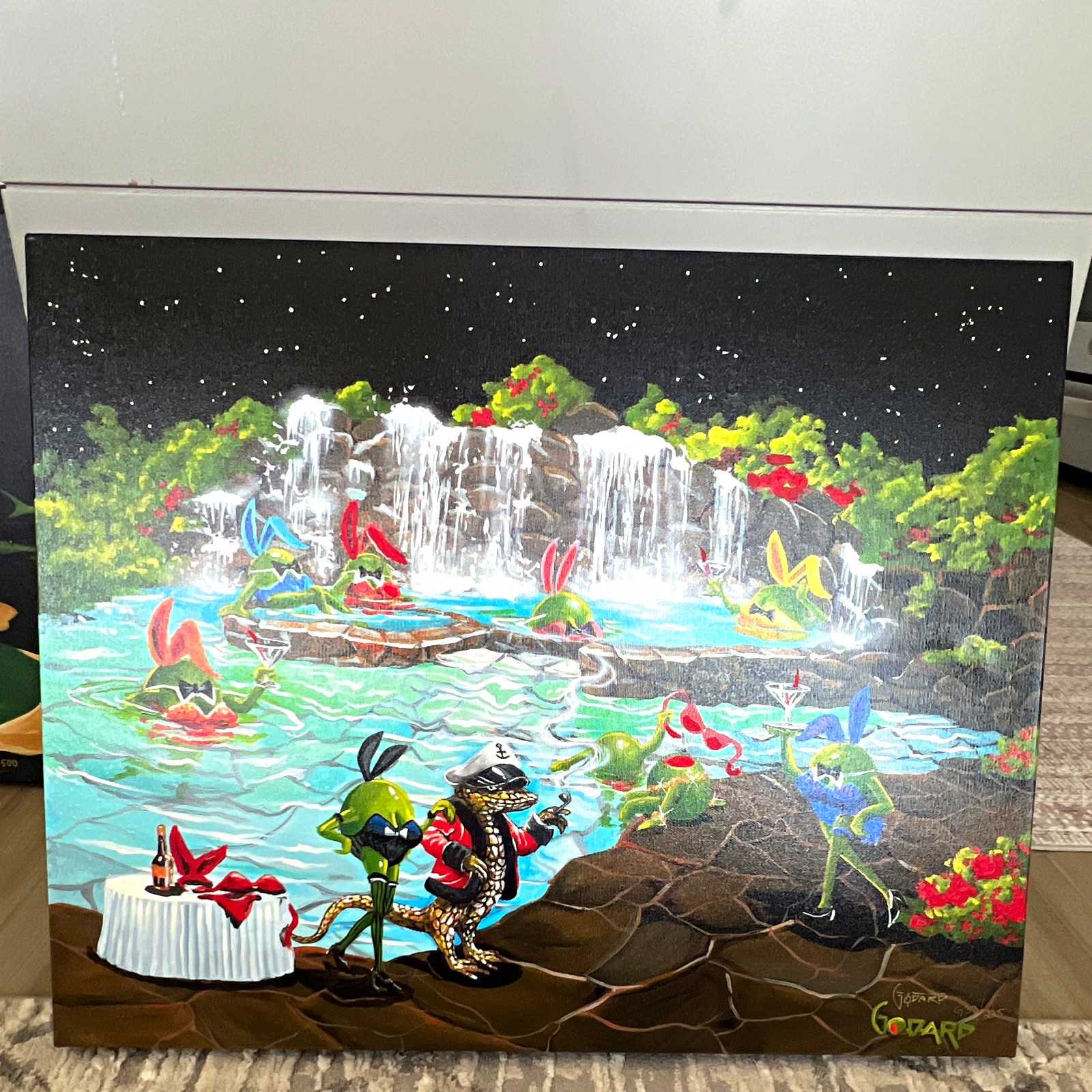 Michael Godard Olive Bunnies Signed 2025 Large Canvas Painting Giclee 33/225 Michael Godard Olive Bunnies Signed 2025 Large Canvas Painting Giclee 33/225
