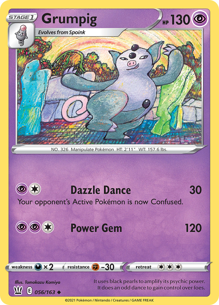 GRUMPIG - (ARTIST TOMOKAZU KOMIYA) POKEMON UNCOMMON BATTLE STYLES 056/163 NM