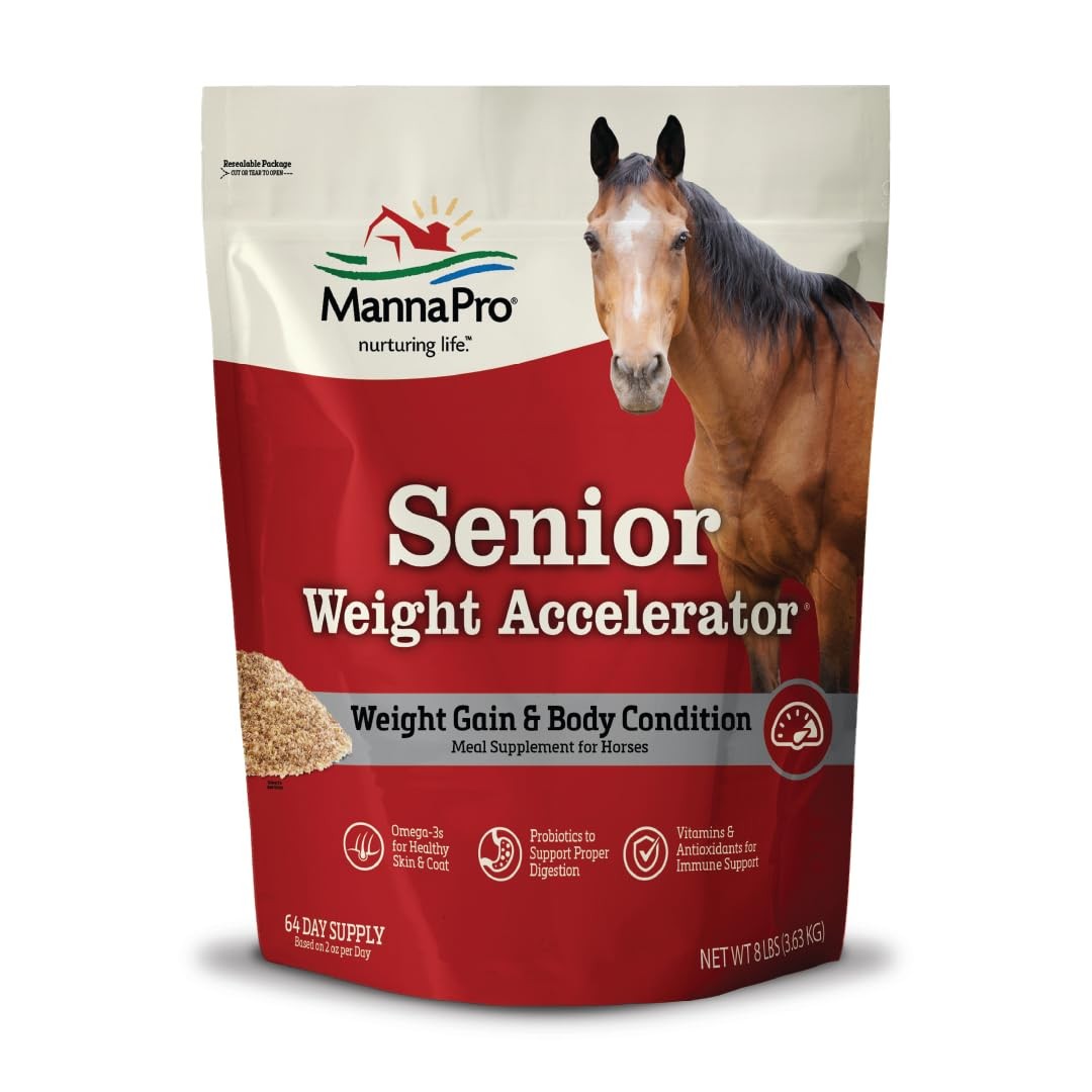 Manna Pro Senior Weight Accelerator 8Lb High Calorie Supplement For Horses Manna Pro Senior Weight Accelerator 8Lb High Calorie Supplement For Horses