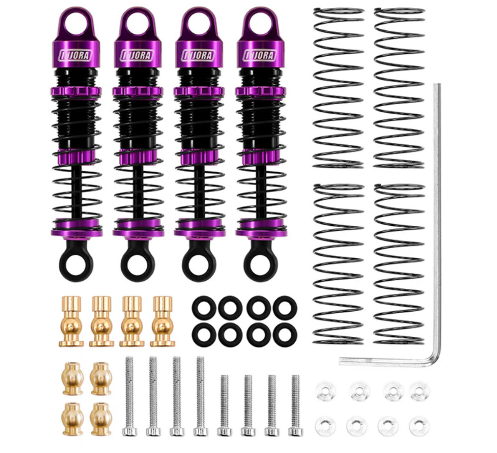 INJORA 40mm Big Bore Oil Shock Absorber for 1/24 SCX24 FCX24M Purple SCX24-179PU