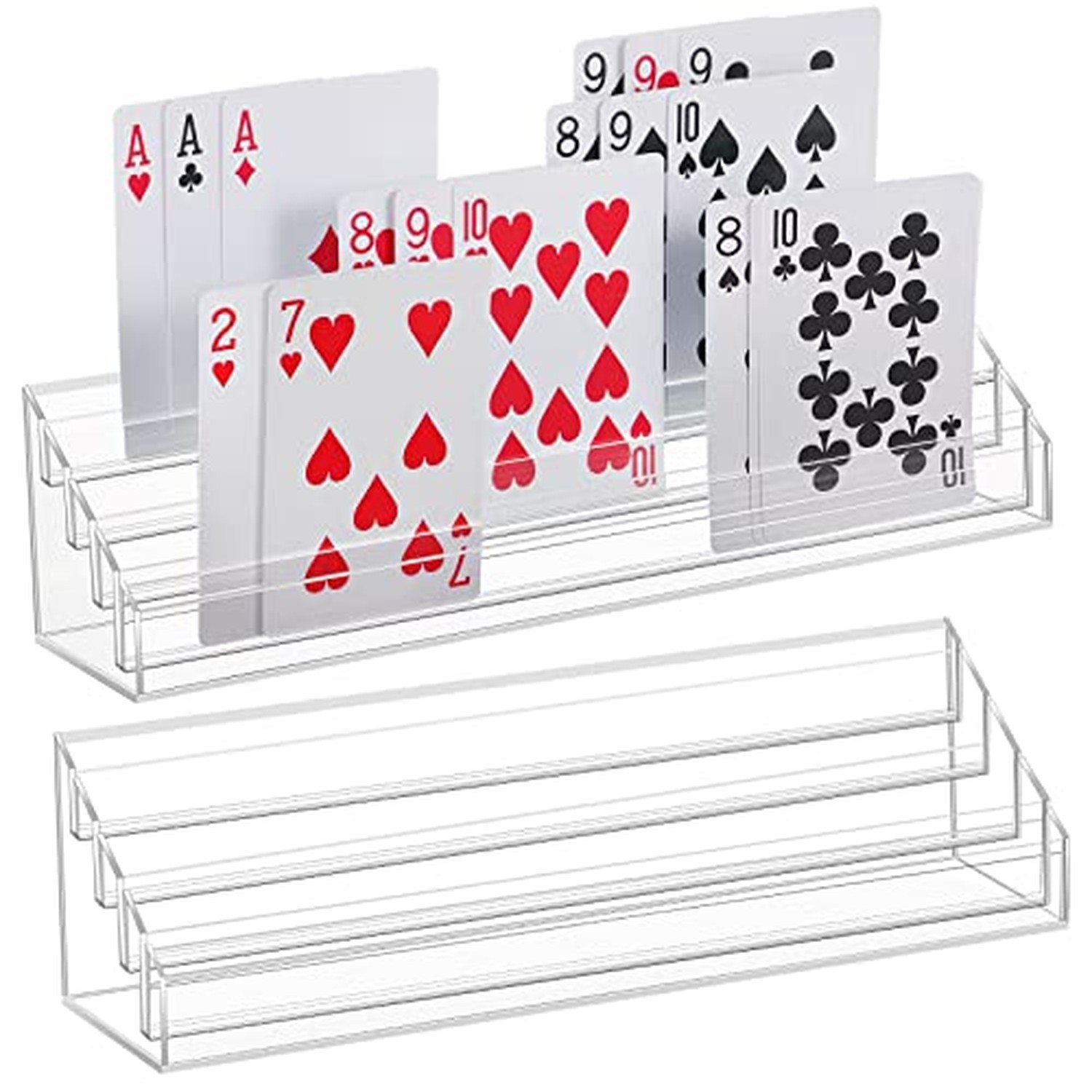 Yerliker 2 Pcs Playing Card Holders for Playing Cards, Acrylic Card Organizer... Yerliker 2 Pcs Playing Card Holders for Playing Cards, Acrylic Card Organizer...