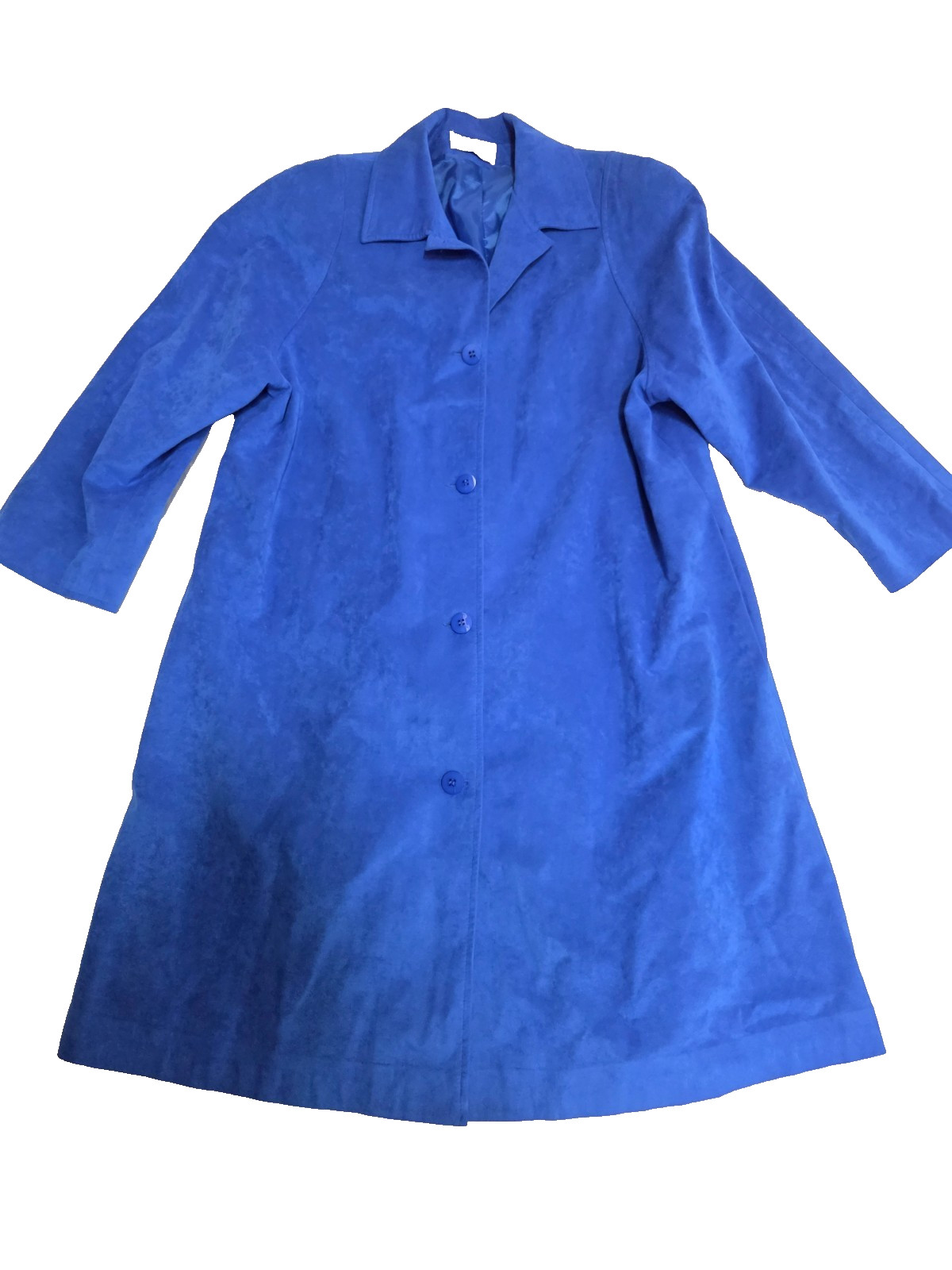 VTG Samuel Robert Peter Hatsi Androu UltraSuede Trench Coat Womens 14 Blue USA