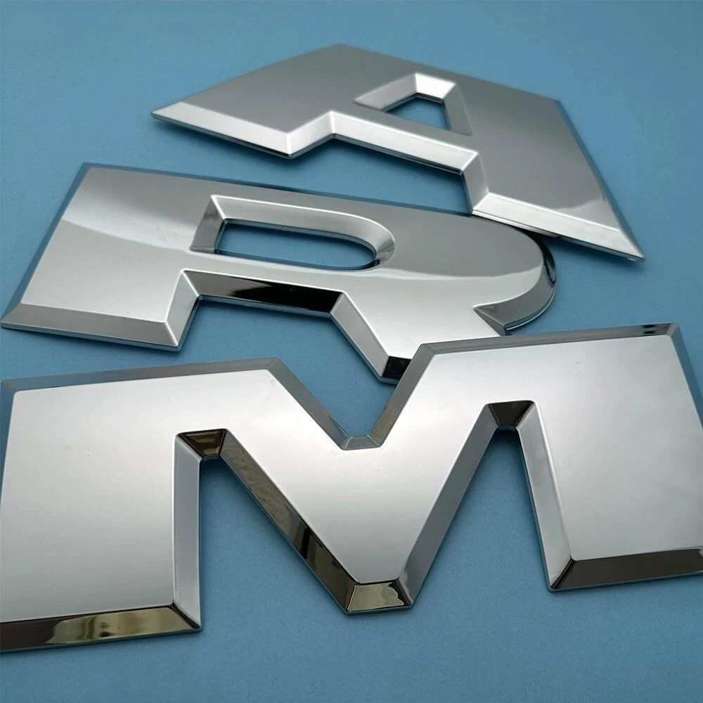 Set Tailgate Letters for Ram 1500 2500 3500 Emblem Badge Nameplate (Chrome)