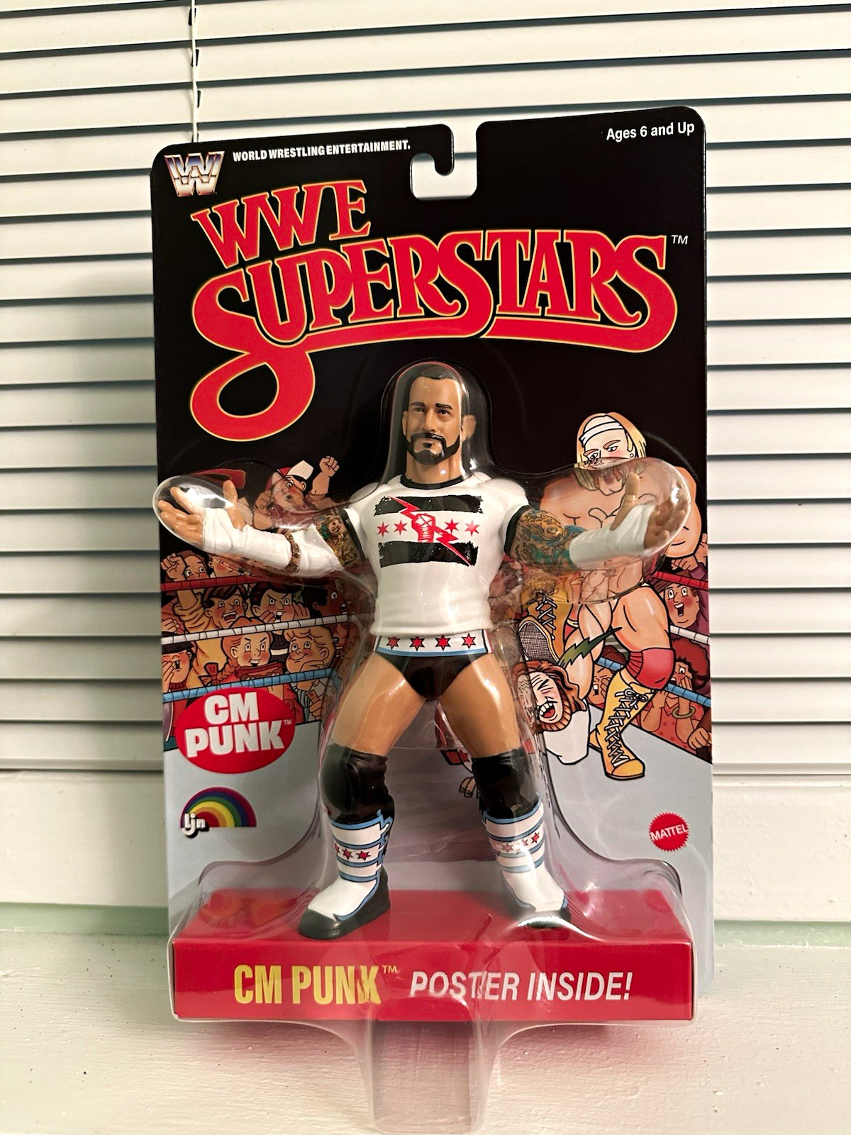 WWE Mattel LJN Superstars Wave 4 Black Card CM Punk Figure WWE Mattel LJN Superstars Wave 4 Black Card CM Punk Figure