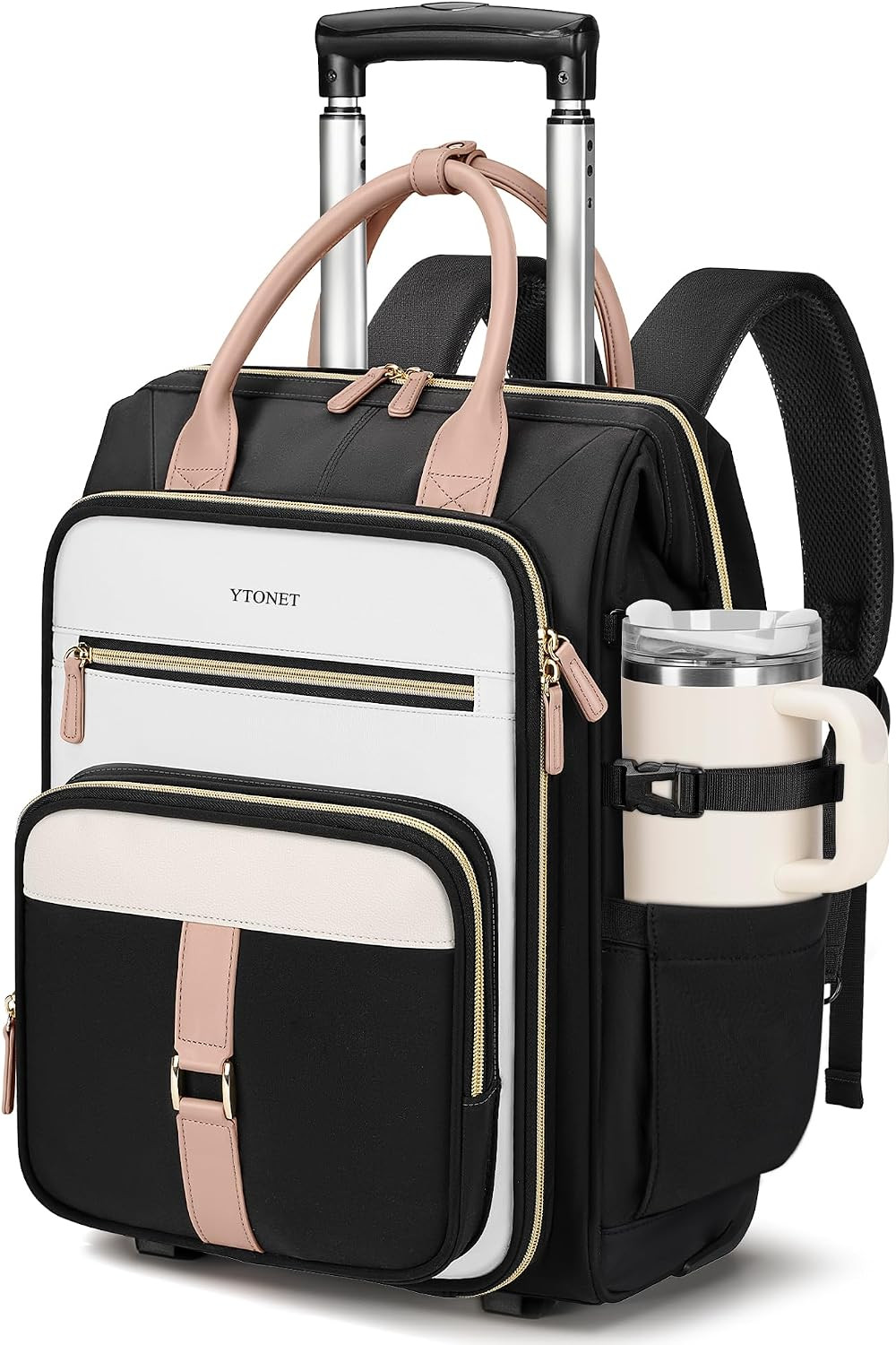 Rolling Backpack for Women, 15.6 Inch Travel Backpack with Wheels, Stylish Rolli Rolling Backpack for Women, 15.6 Inch Travel Backpack with Wheels, Stylish Rolli