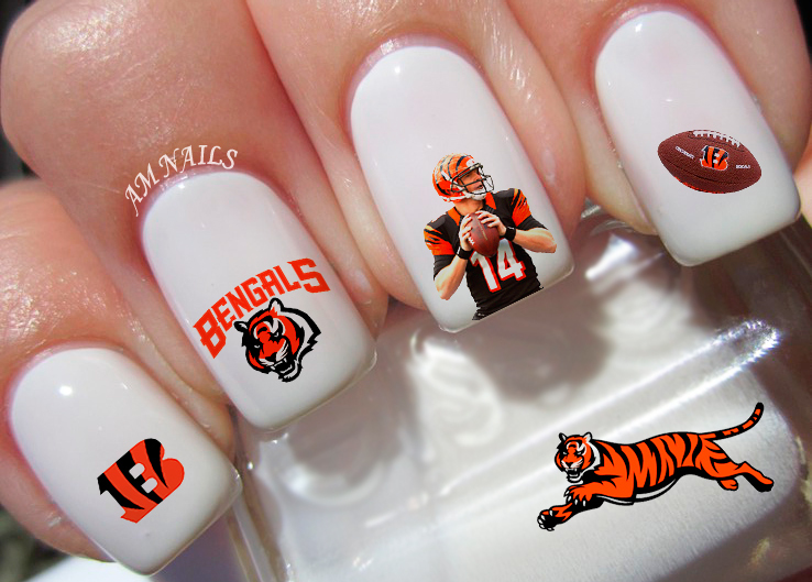 Cincinnati Bengals Nail Art Stickers Transfers Decals Set of 31 - A1353