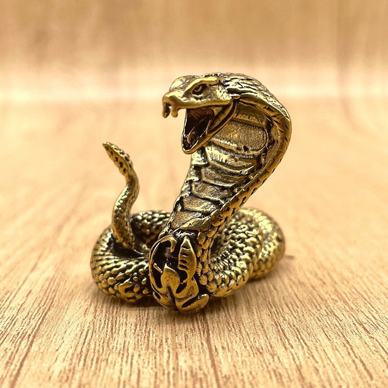Brass King Cobra Snake Figurine Vintage Reptile Statue Desk Decor Collectible Brass King Cobra Snake Figurine Vintage Reptile Statue Desk Decor Collectible