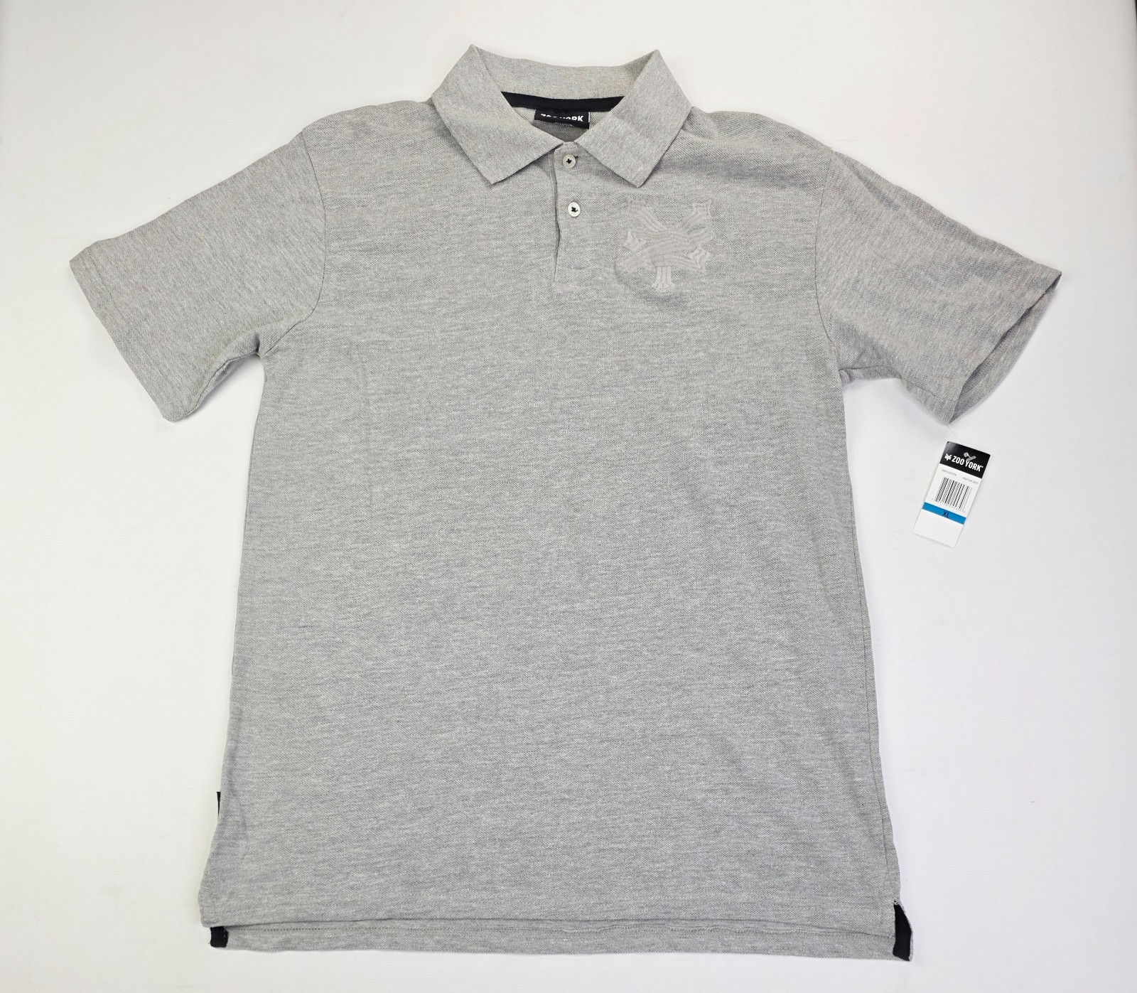 Zoo York Size Large Mens Gray Embroidered Cheast Logo Short Sleeve Polo NWT Zoo York Size Large Mens Gray Embroidered Cheast Logo Short Sleeve Polo NWT