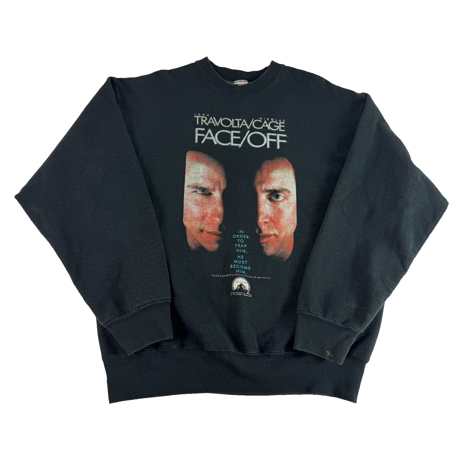 Vtg 90s Face Off Movie Promo Sweatshirt Pullover John Travolta Nicolas Cage L Vtg 90s Face Off Movie Promo Sweatshirt Pullover John Travolta Nicolas Cage L
