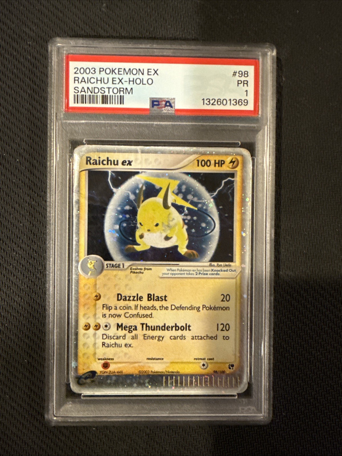 2003 POKEMON EX SANDSTORM #98 RAICHU EX-HOLO PSA 1 2003 POKEMON EX SANDSTORM #98 RAICHU EX-HOLO PSA 1