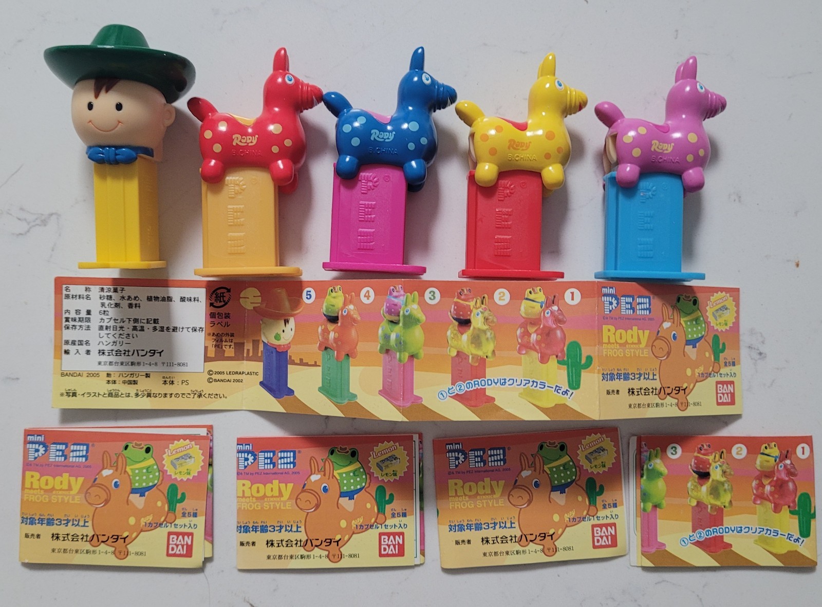 Bandai Mini Pez Set #12 Rody full set W/ 5 Inserts Pez Super Rare Bandai Mini Pez Set #12 Rody full set W/ 5 Inserts Pez Super Rare