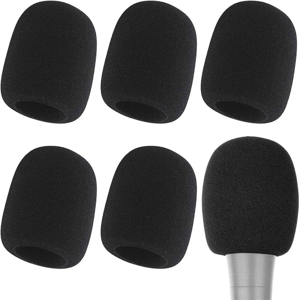 6x Microphone Handheld Grill Windscreen Filter Sponge Foam Mic Cover Black 6x Microphone Handheld Grill Windscreen Filter Sponge Foam Mic Cover Black