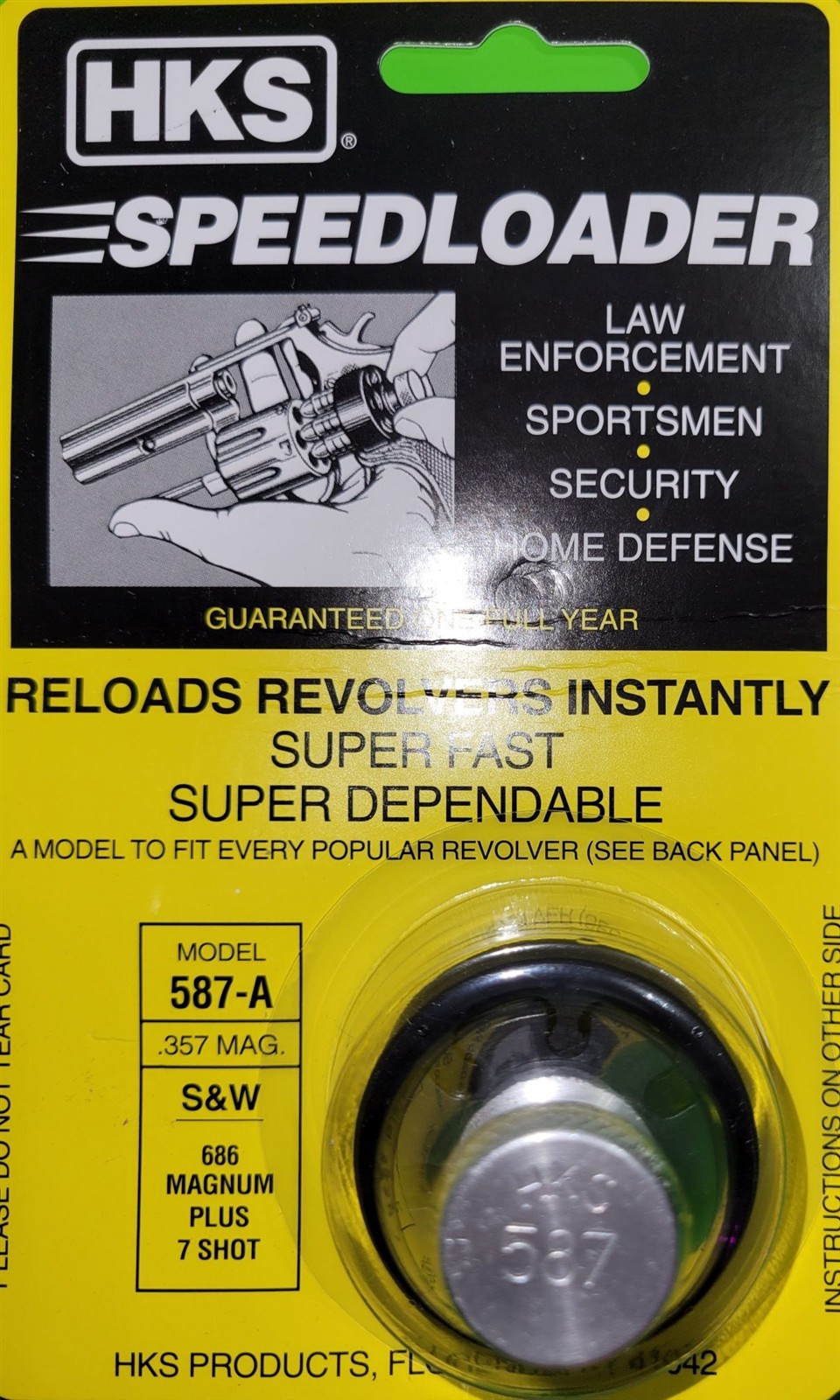 HKS Speedloader 587-A 7 Shot .38/.357 for S&W 686 and Taurus 817 - NEW