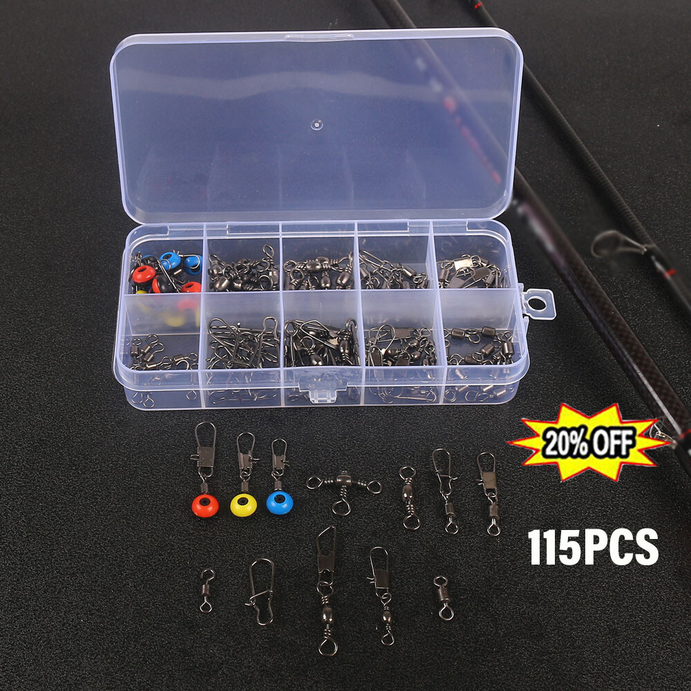Fishing Swivels Kit - Variety of High Strength Swivels for Bass Trout Saltwater Fishing Swivels Kit - Variety of High Strength Swivels for Bass Trout Saltwater