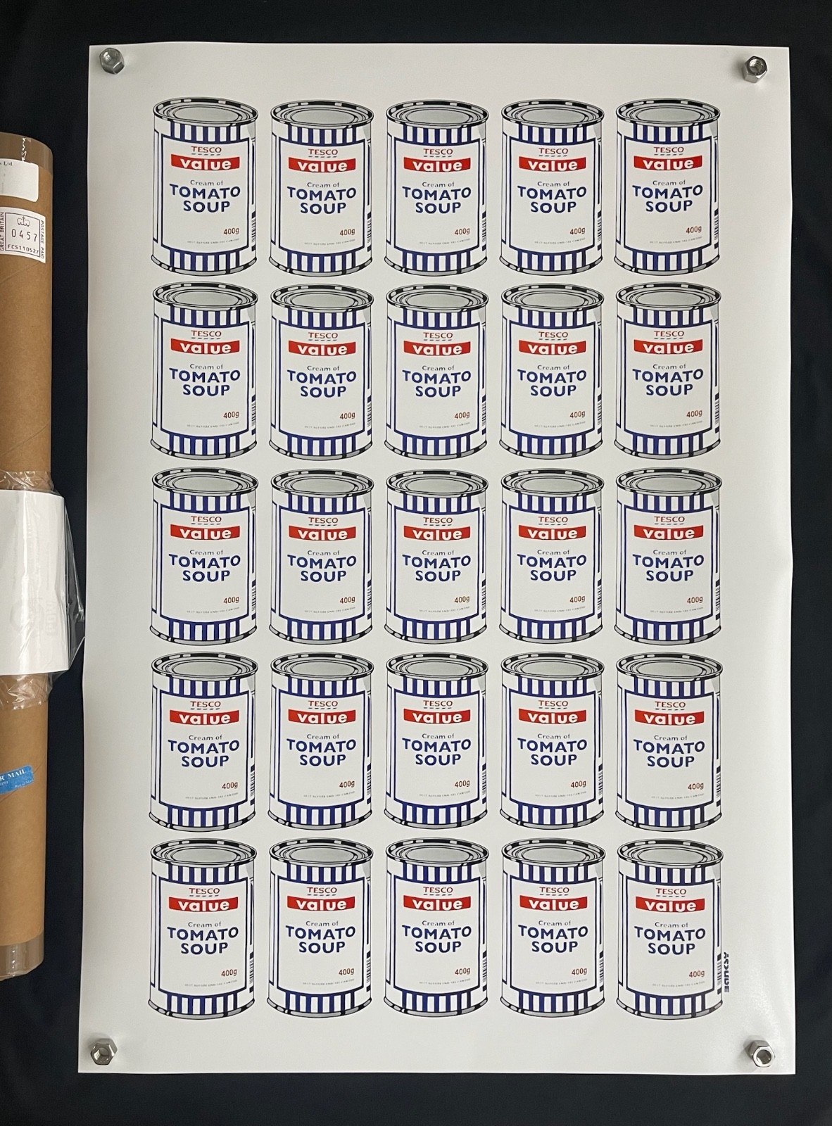 Banksy Tesco Value Tomato Soup Cans Lithograph COA 2017 Banksy Tesco Value Tomato Soup Cans Lithograph COA 2017