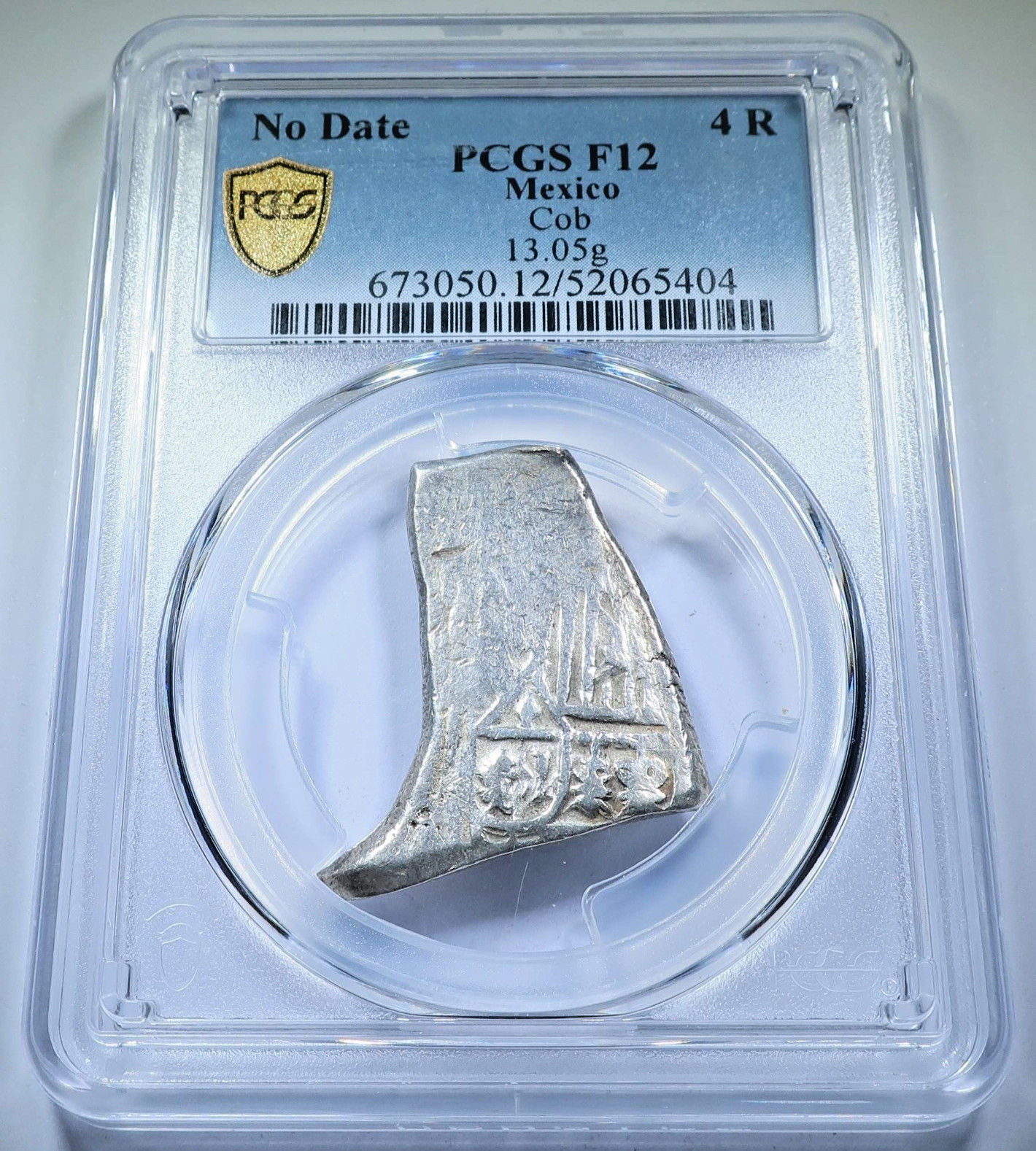 PCGS 1600\'s Spanish Mexico 4 Reales Unique Shape Colonial Half Dollar Cob Coin