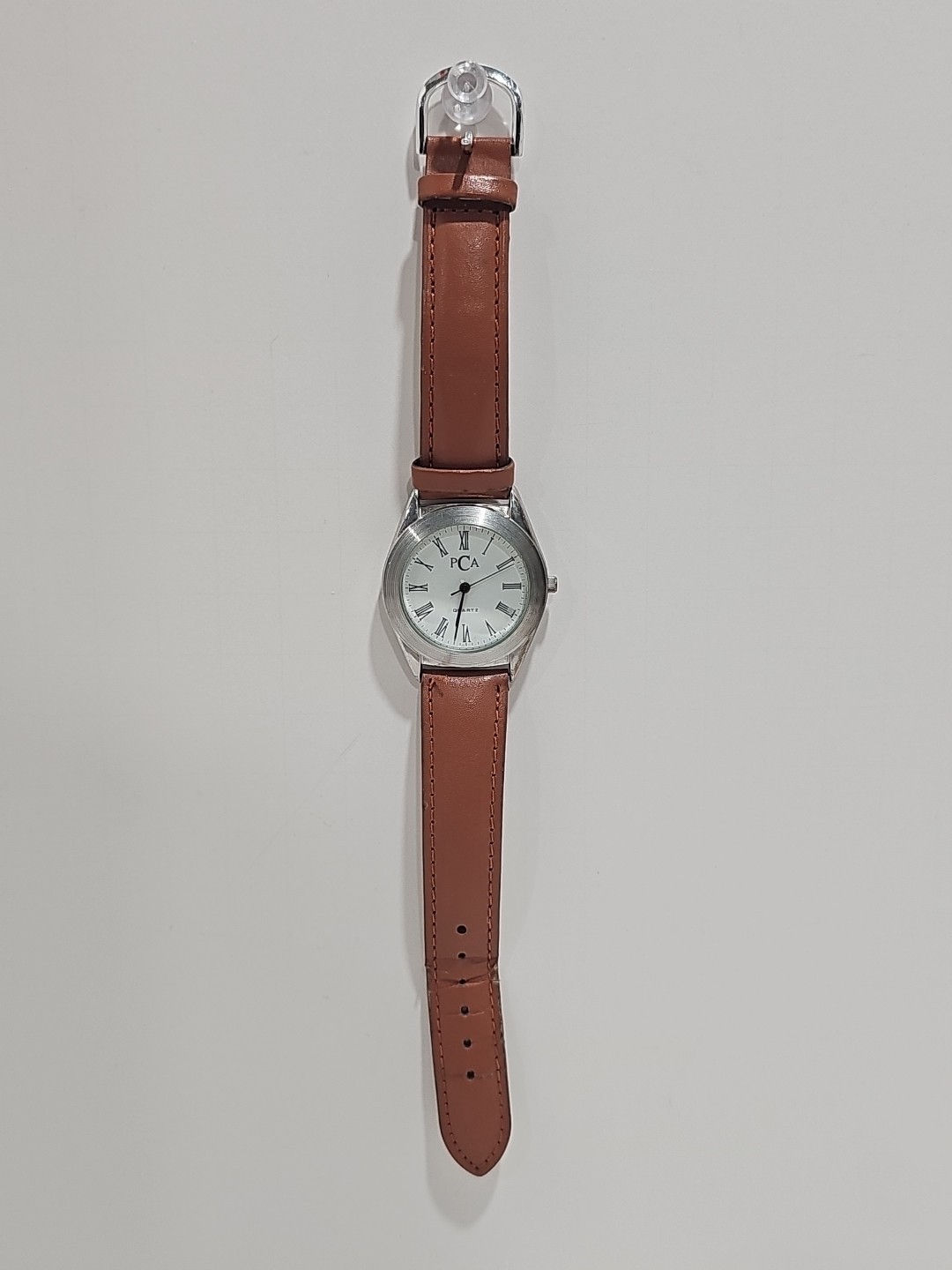 Vintage PCA Quartz wrist watch with brown leather straps Vintage PCA Quartz wrist watch with brown leather straps