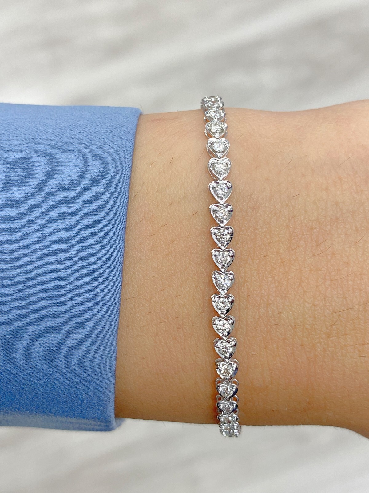 DEAL 1.25 CTW NATURAL DIAMONDS LADIES TENNIS BRACELET 10K 7 INCHES
