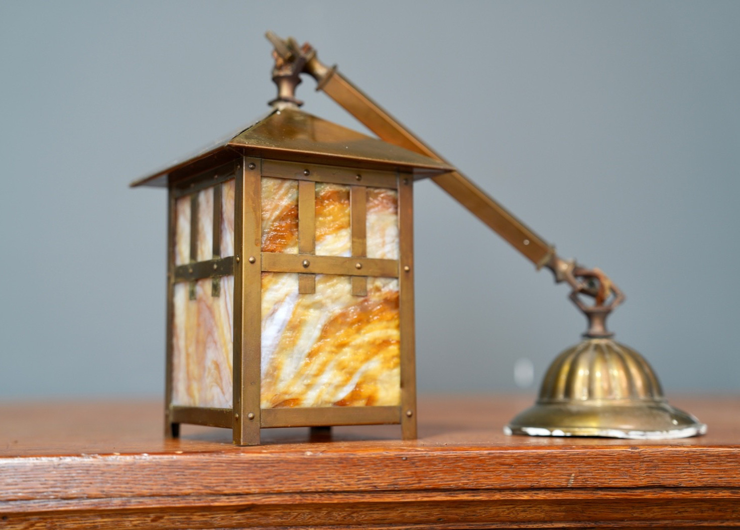 Antique Arts Crafts Brass Glass Lantern Pendant Light Ceiling Lamp Roycroft Antique Arts Crafts Brass Glass Lantern Pendant Light Ceiling Lamp Roycroft