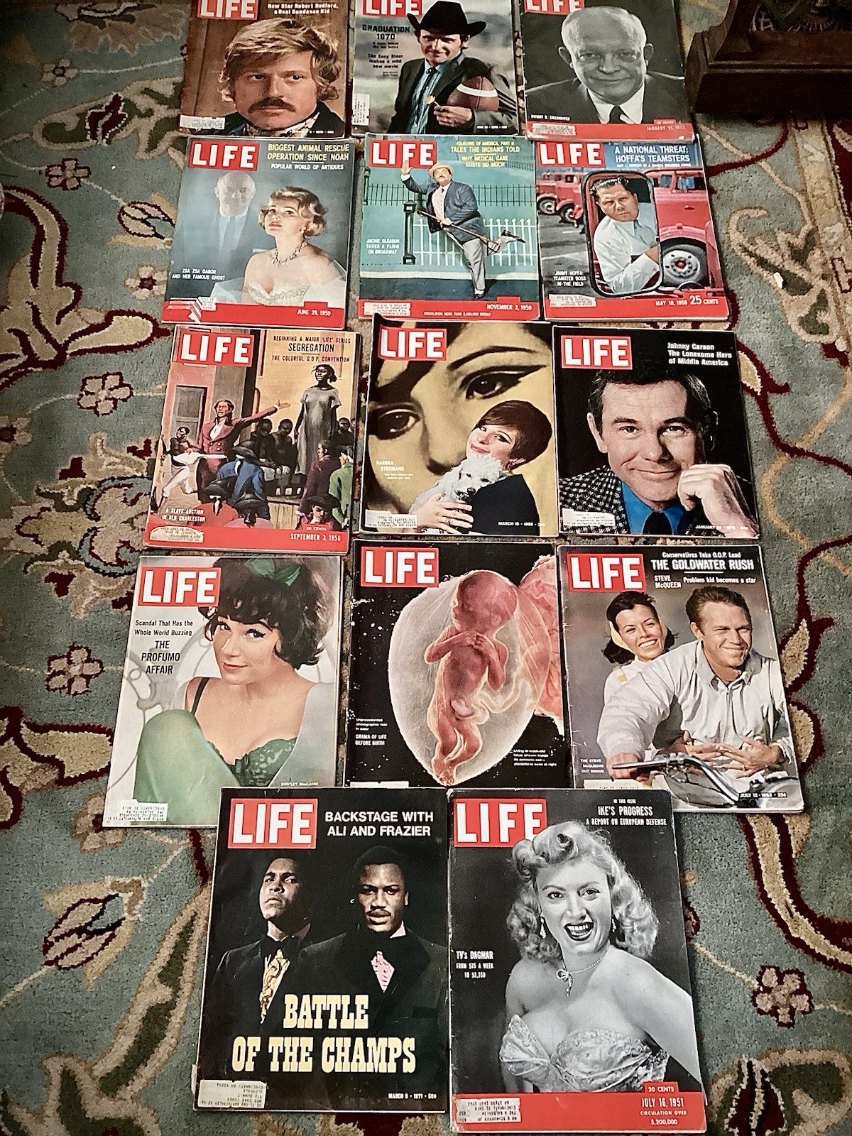 12 Vintage LIFE Magazine Lot 1952-1971 Pop Culture, Sports & History Collector