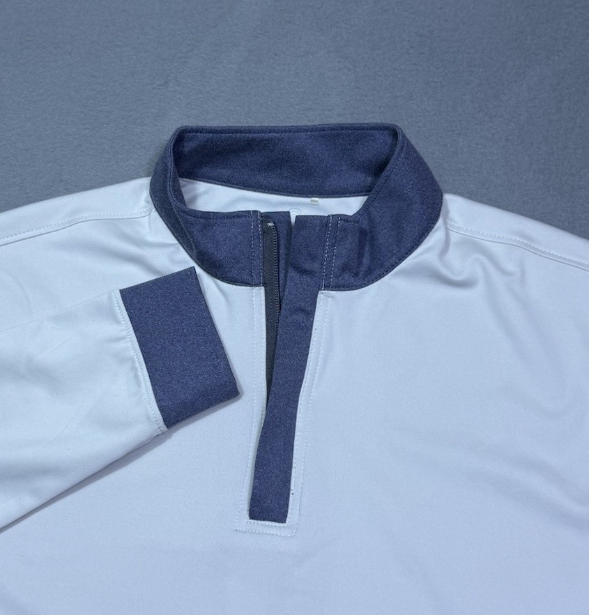 Swannies Golf 1/4 Zip Pullover Mens M Ivory Contrast Trim Performance Athleisure Swannies Golf 1/4 Zip Pullover Mens M Ivory Contrast Trim Performance Athleisure
