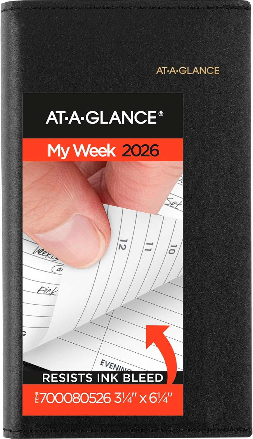 AT-A-GLANCE 2026 Appointment Book Planner, Weekly, Refillable, 3-1/4 AT-A-GLANCE 2026 Appointment Book Planner, Weekly, Refillable, 3-1/4