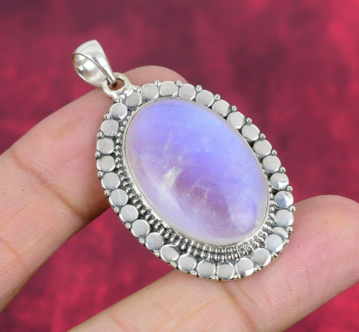 Amazing Rainbow Opal Gemstone Handmade 925 Sterling Silver Pendant Jewelry