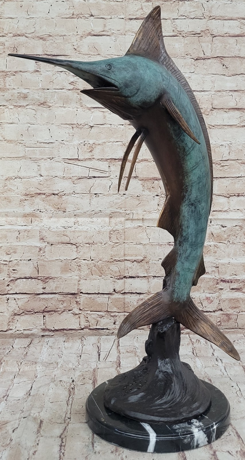 Limited Edition Signed Marlin Fish Ocean Trophy Bronze Sculpture Statue Artwork