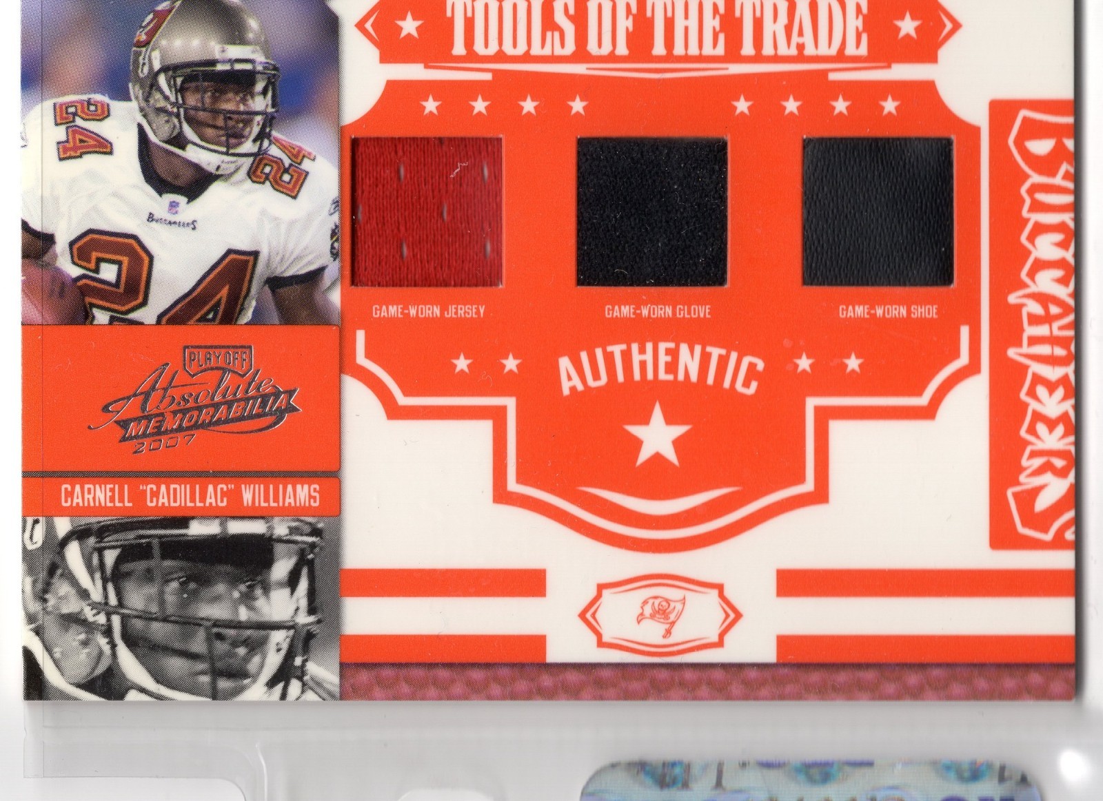 2007 Playoff Absolute TOT-30 Cadillac Williams Jersey Glove Shoe Triple 24/35
