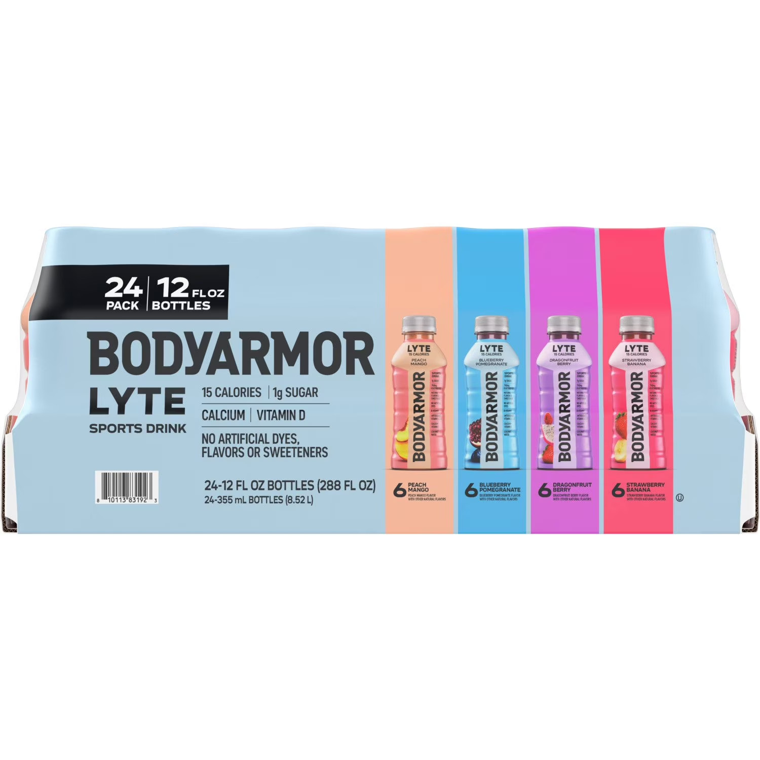 BODYARMOR LYTE Sports Drink Variety Pack Bottles, 12 fl. oz., 24 pk. BODYARMOR LYTE Sports Drink Variety Pack Bottles, 12 fl. oz., 24 pk.