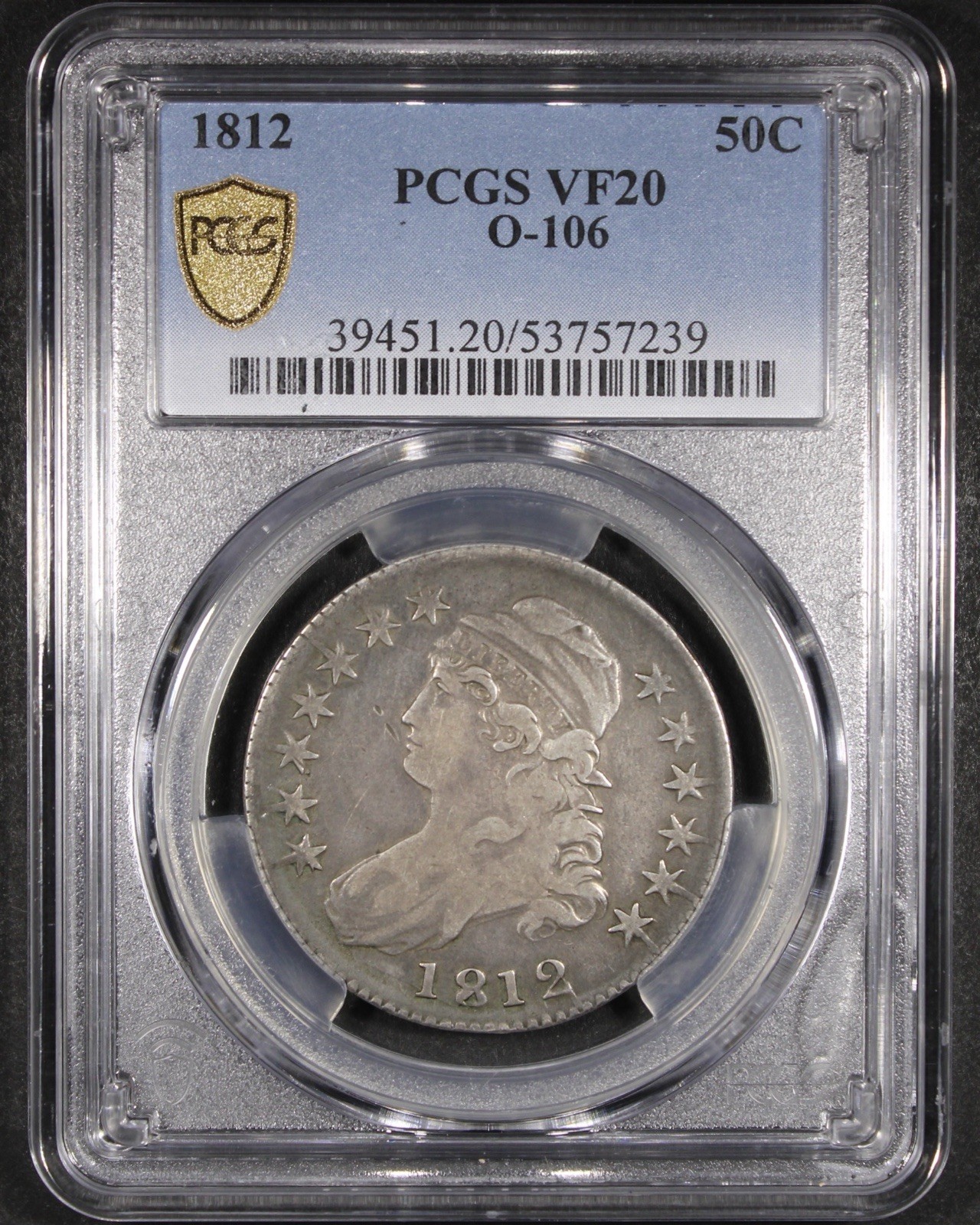 1812 Capped Bust Half Dollar (O.116) - 50c PCGS VF20 - PCGS Gold Shield