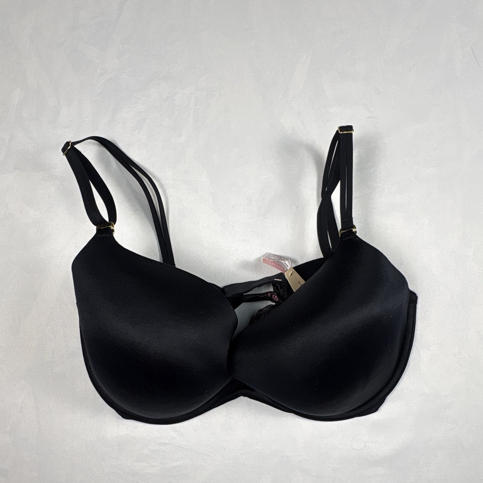 Victoria\'s Secret Very Sexy Push-Up Bra 38DD Black Gold Hardware NWT Extra Strap Victoria\'s Secret Very Sexy Push-Up Bra 38DD Black Gold Hardware NWT Extra Strap