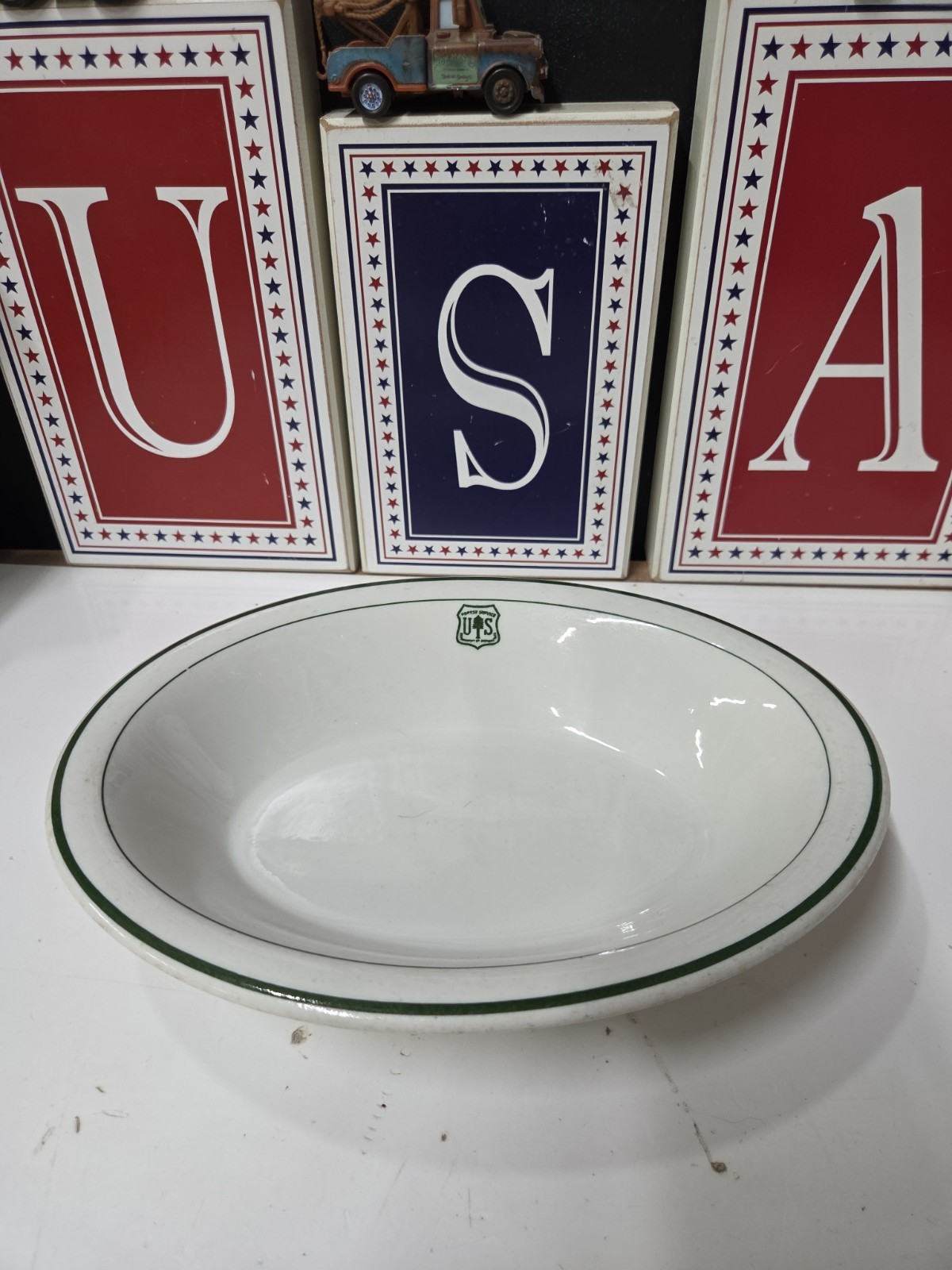 Vintage Forest Service Oval Medium Tepco China Bowl 10 1/4 X 7-1/2