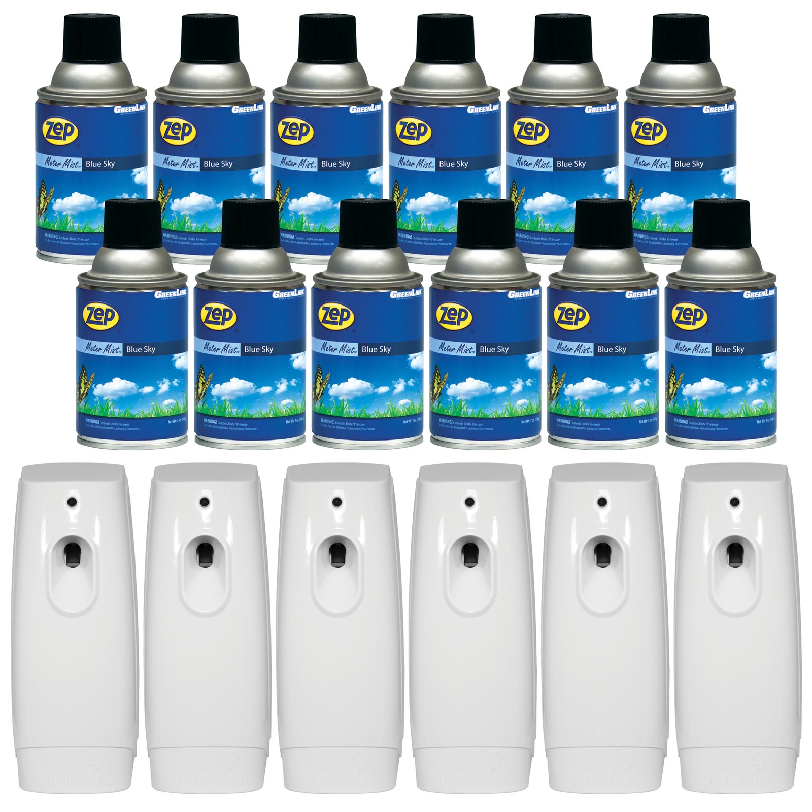 Zep Metered Mist Automatic Aerosol Refill, Blue Sky (Case of 12) with TimeMist